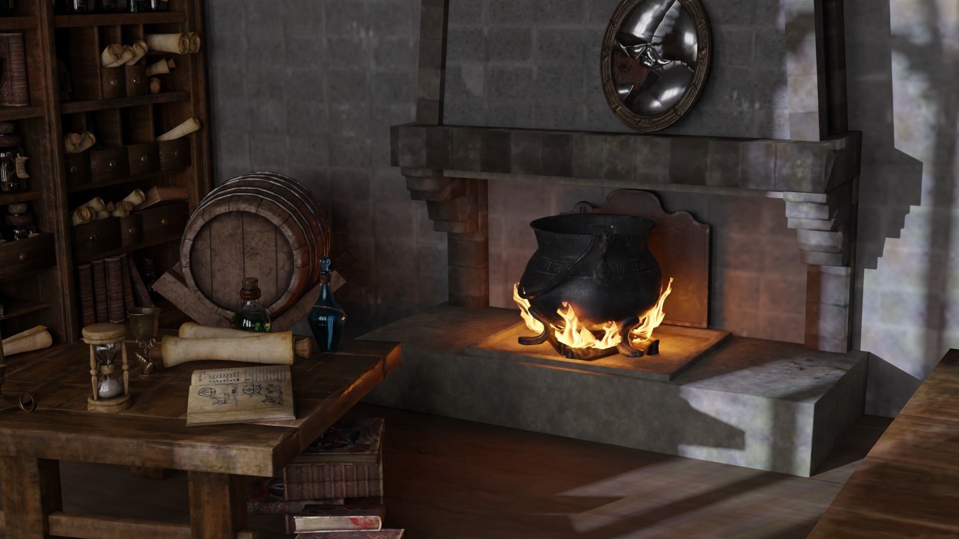 Fantasy Alchemy Lab Interior 3D model_3