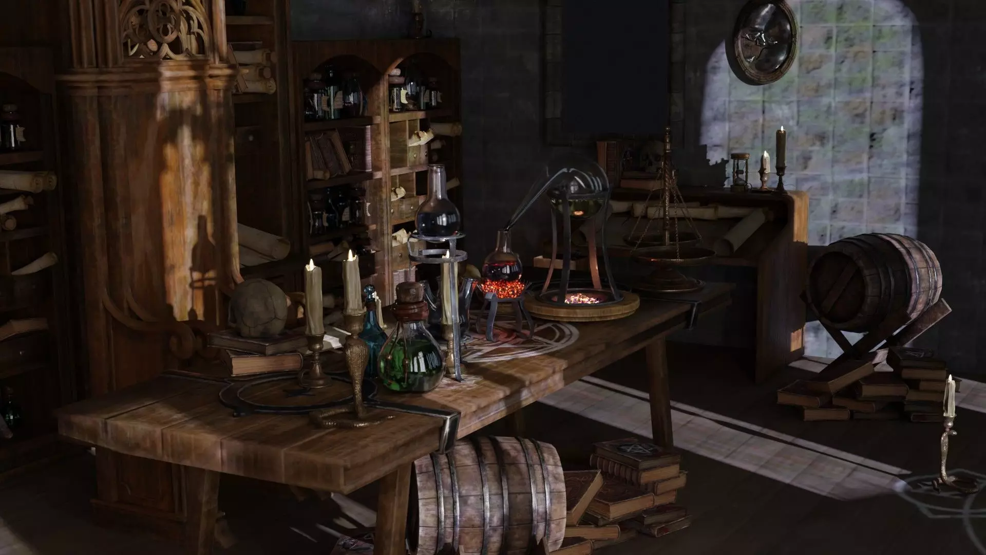 Fantasy Alchemy Lab Interior 3D model_0