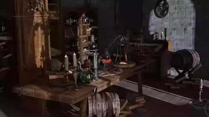 Fantasy Alchemy Lab Interior 3D model