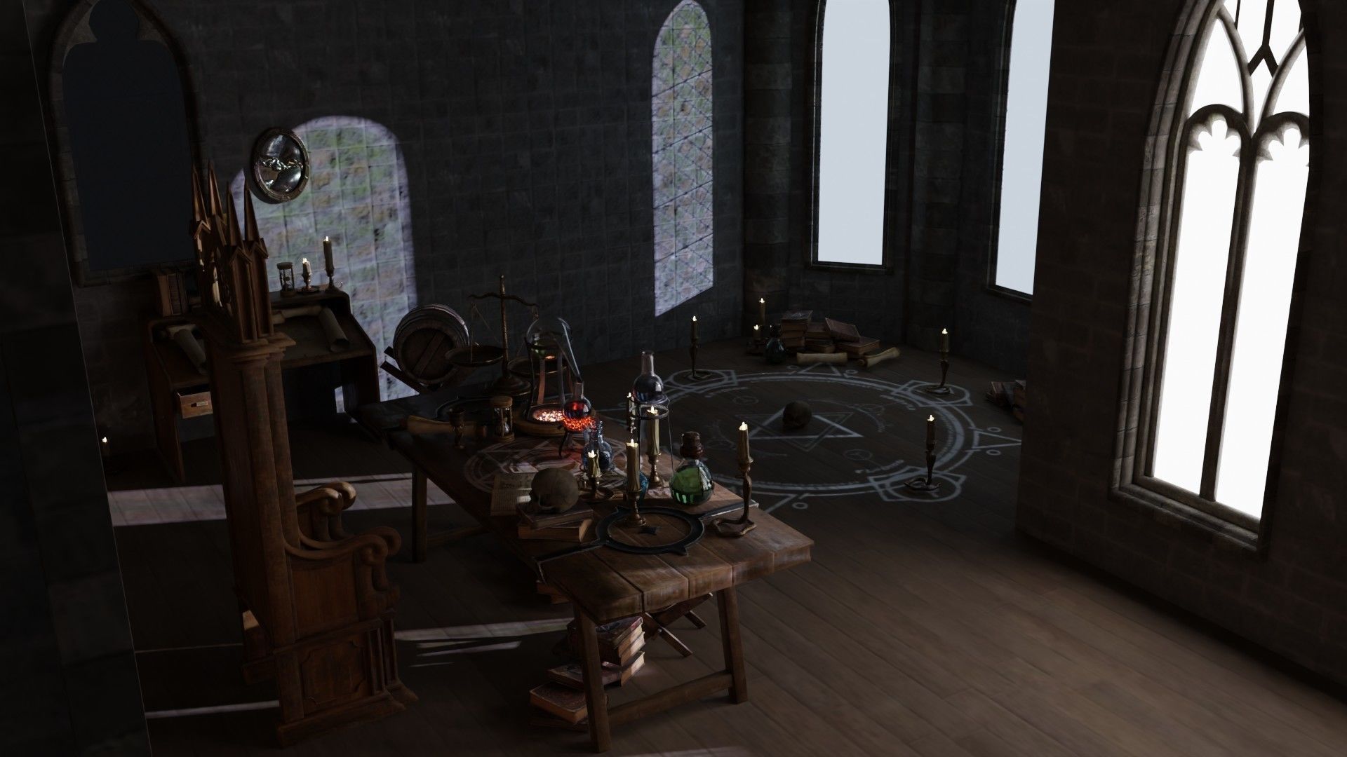 Fantasy Alchemy Lab Interior 3D model_5
