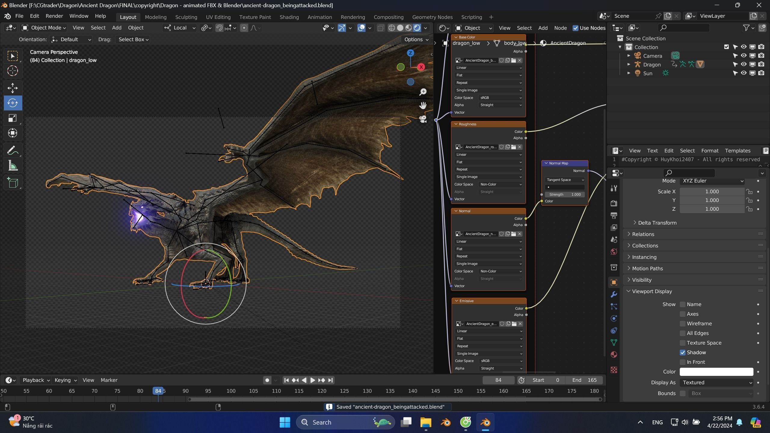 Ancient Dragon  Low-poly 3D model_33