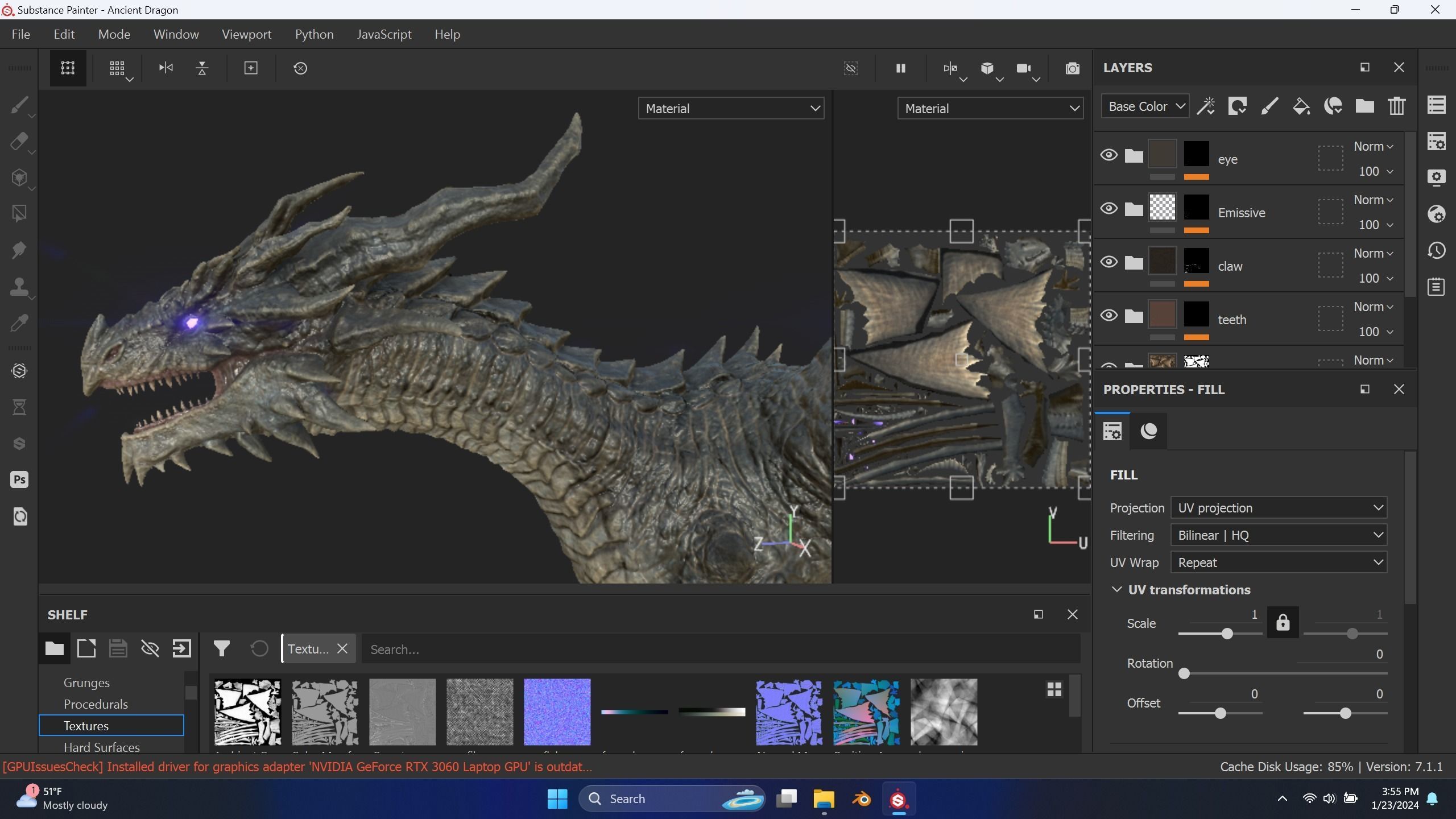 Ancient Dragon  Low-poly 3D model_14