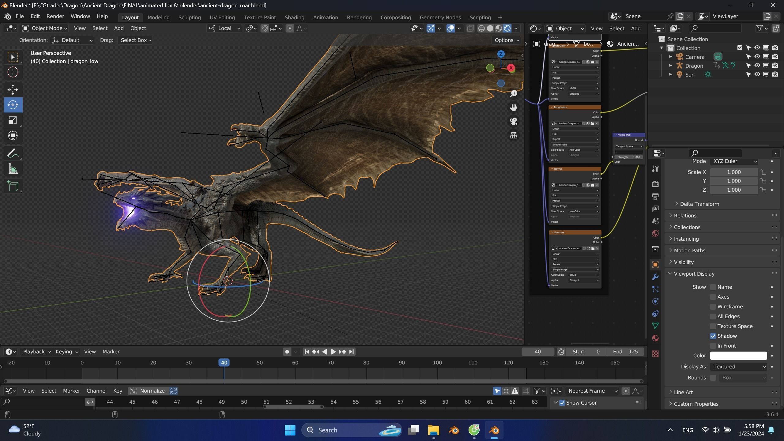 Ancient Dragon  Low-poly 3D model_15