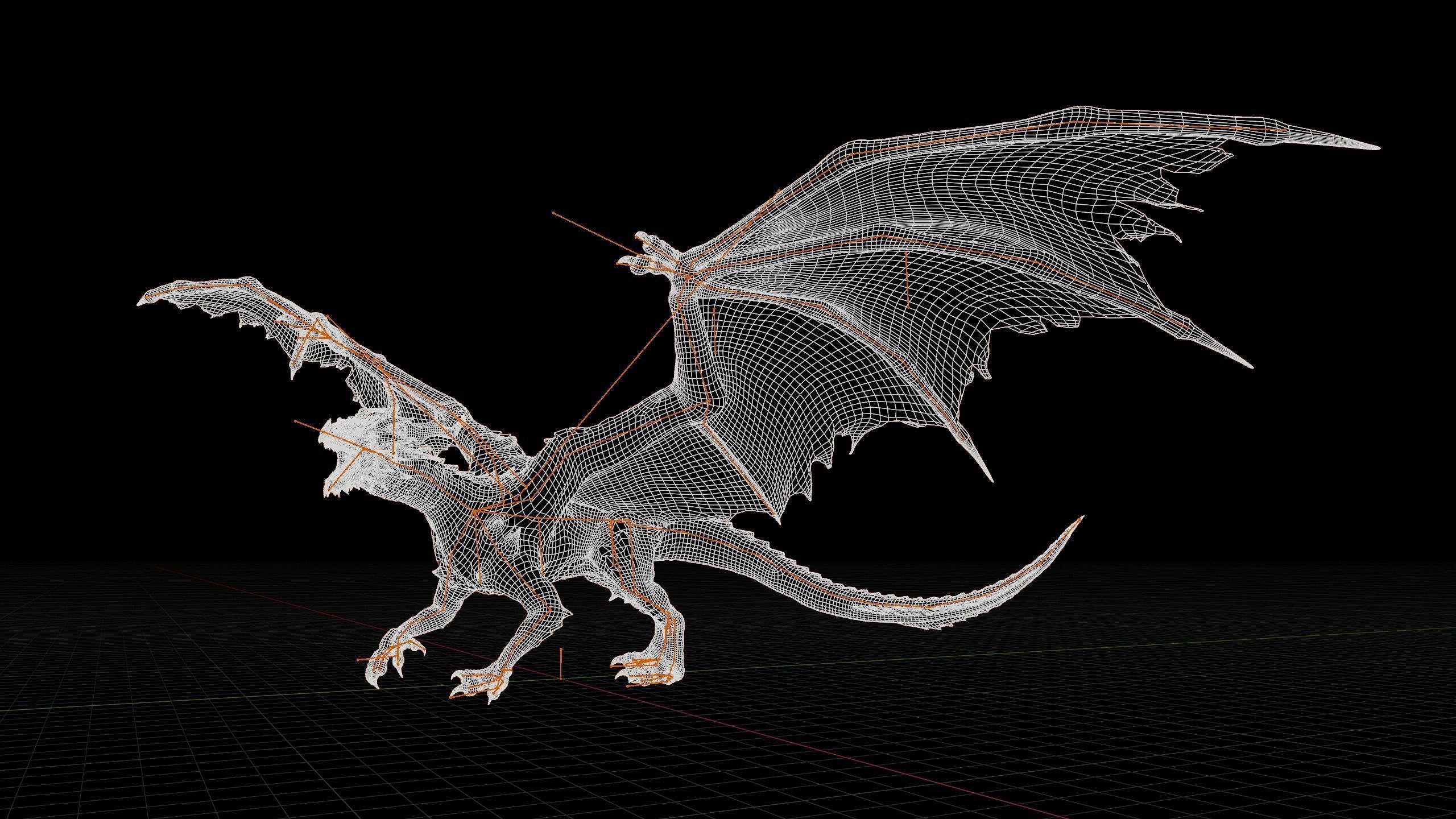 Ancient Dragon  Low-poly 3D model_40