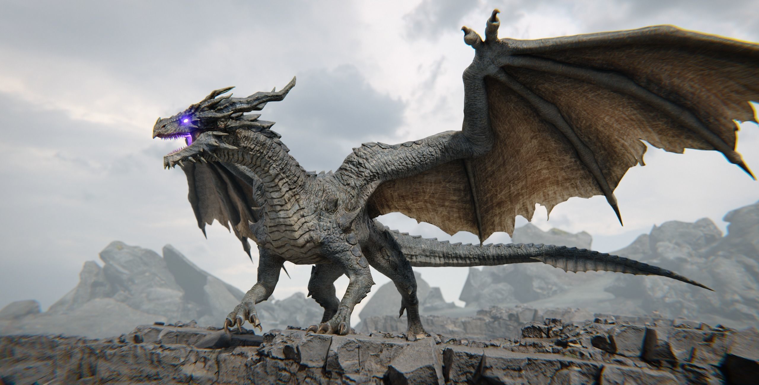 Ancient Dragon  Low-poly 3D model_26