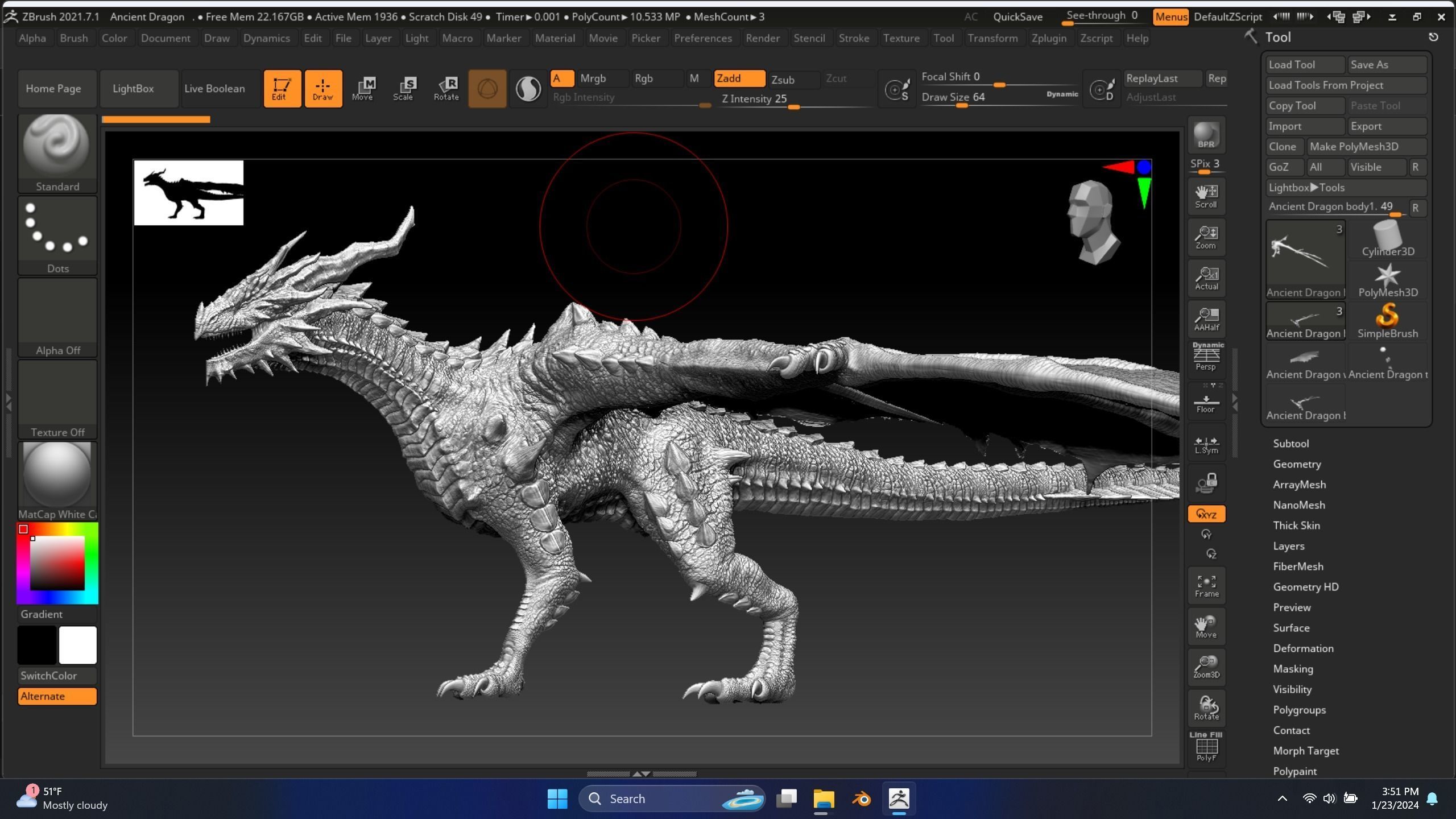 Ancient Dragon  Low-poly 3D model_36