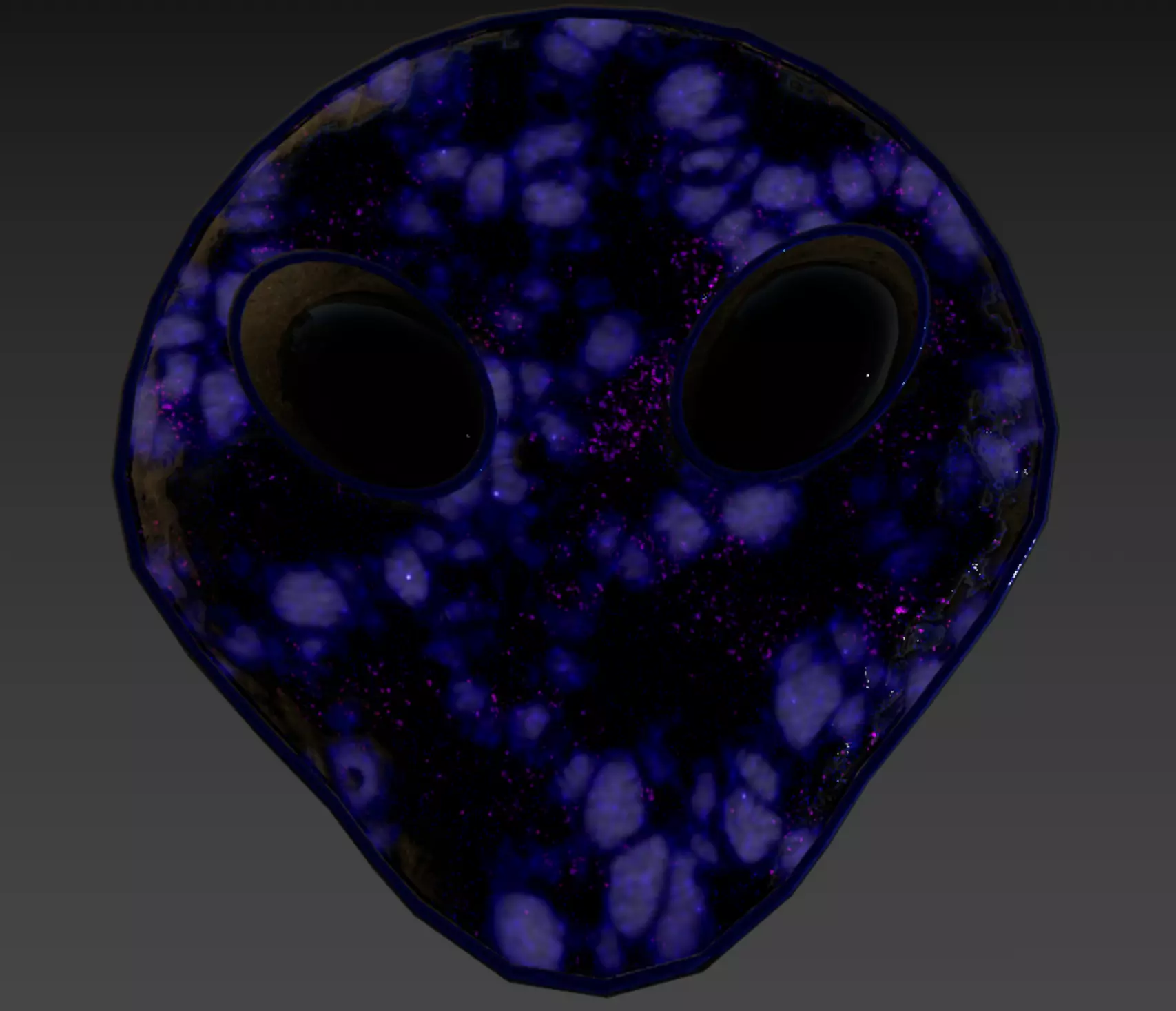 Alien Head Table with UFO Marble Base Low-poly 3D model