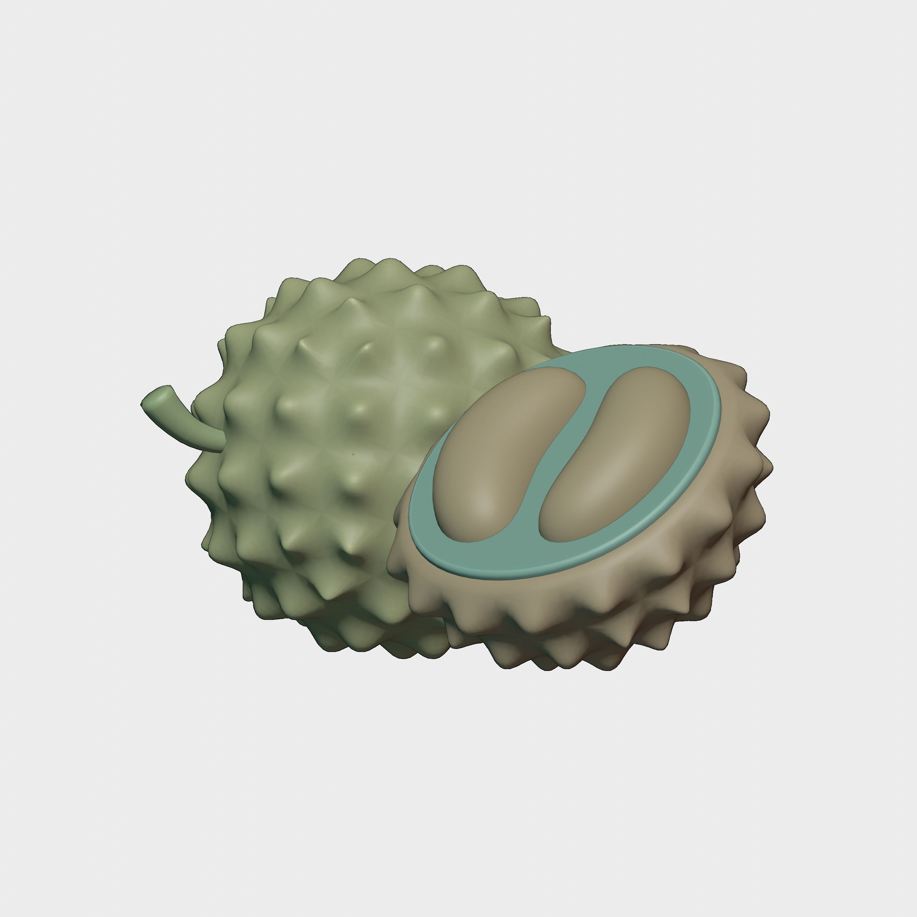 durian slices 3D model_2