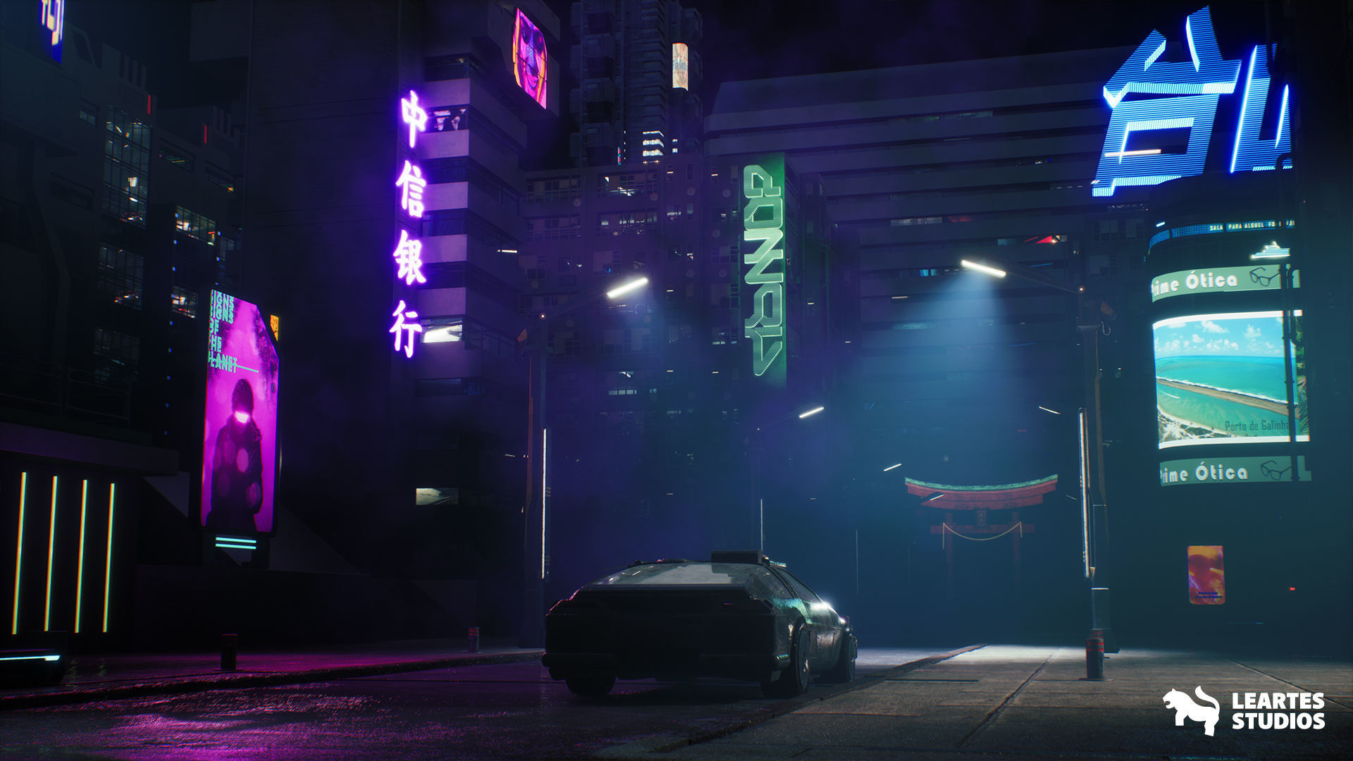 Neo Tokyo Cyberpunk Environment Low-poly 3D model_3