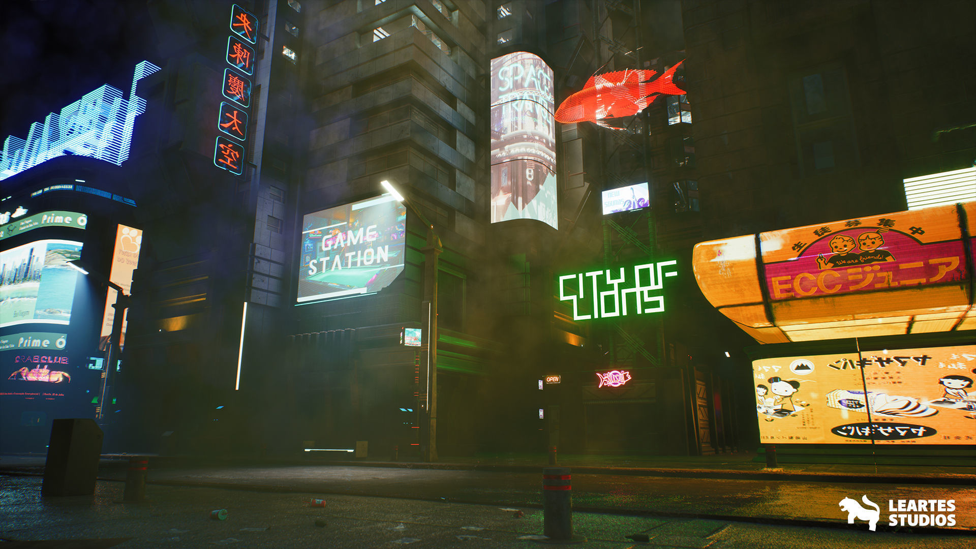 Neo Tokyo Cyberpunk Environment Low-poly 3D model_4