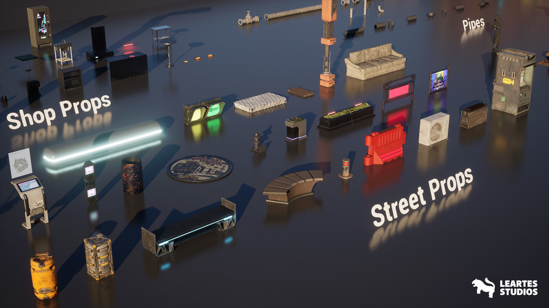 Neo Tokyo Cyberpunk Environment Low-poly 3D model_16