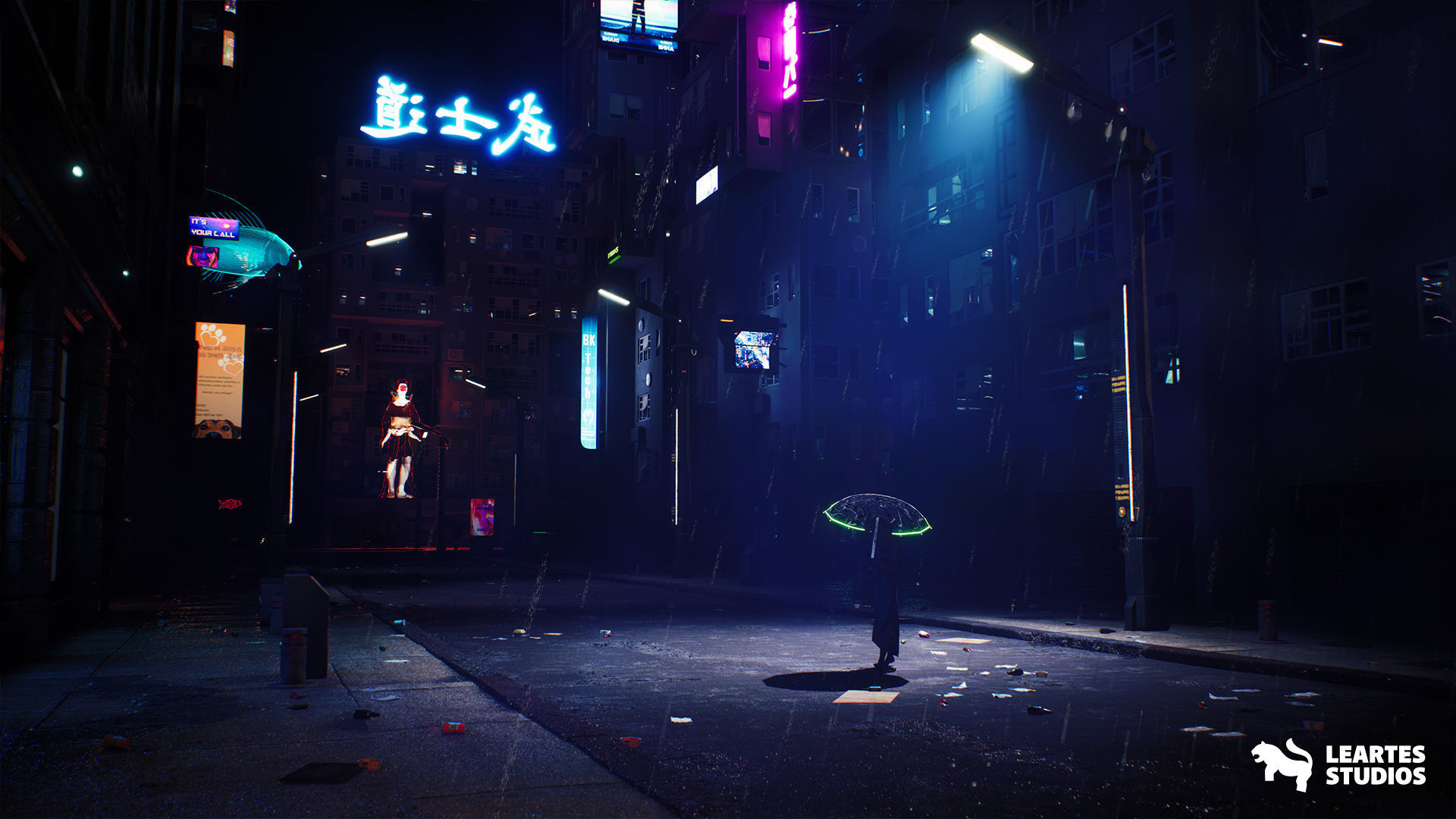 Neo Tokyo Cyberpunk Environment Low-poly 3D model_6