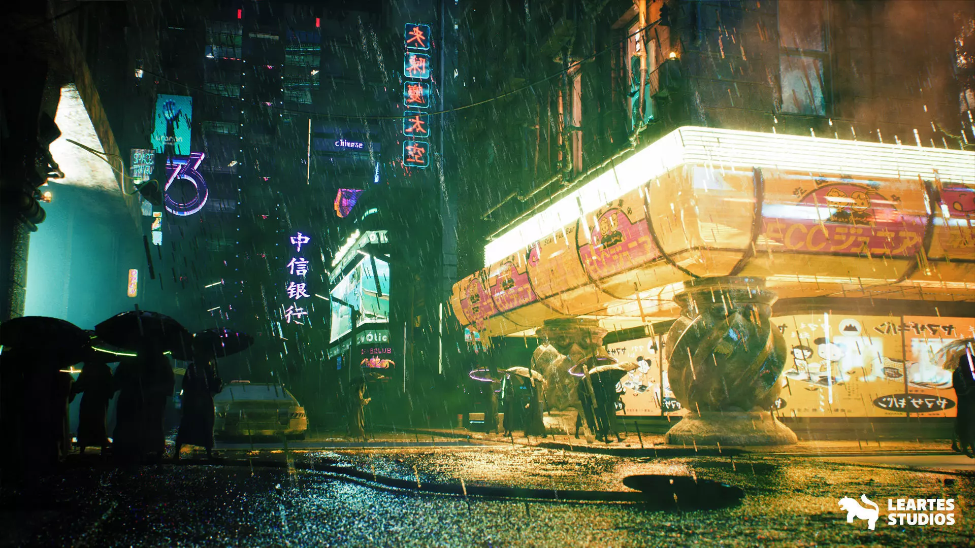 Neo Tokyo Cyberpunk Environment Low-poly 3D model_0