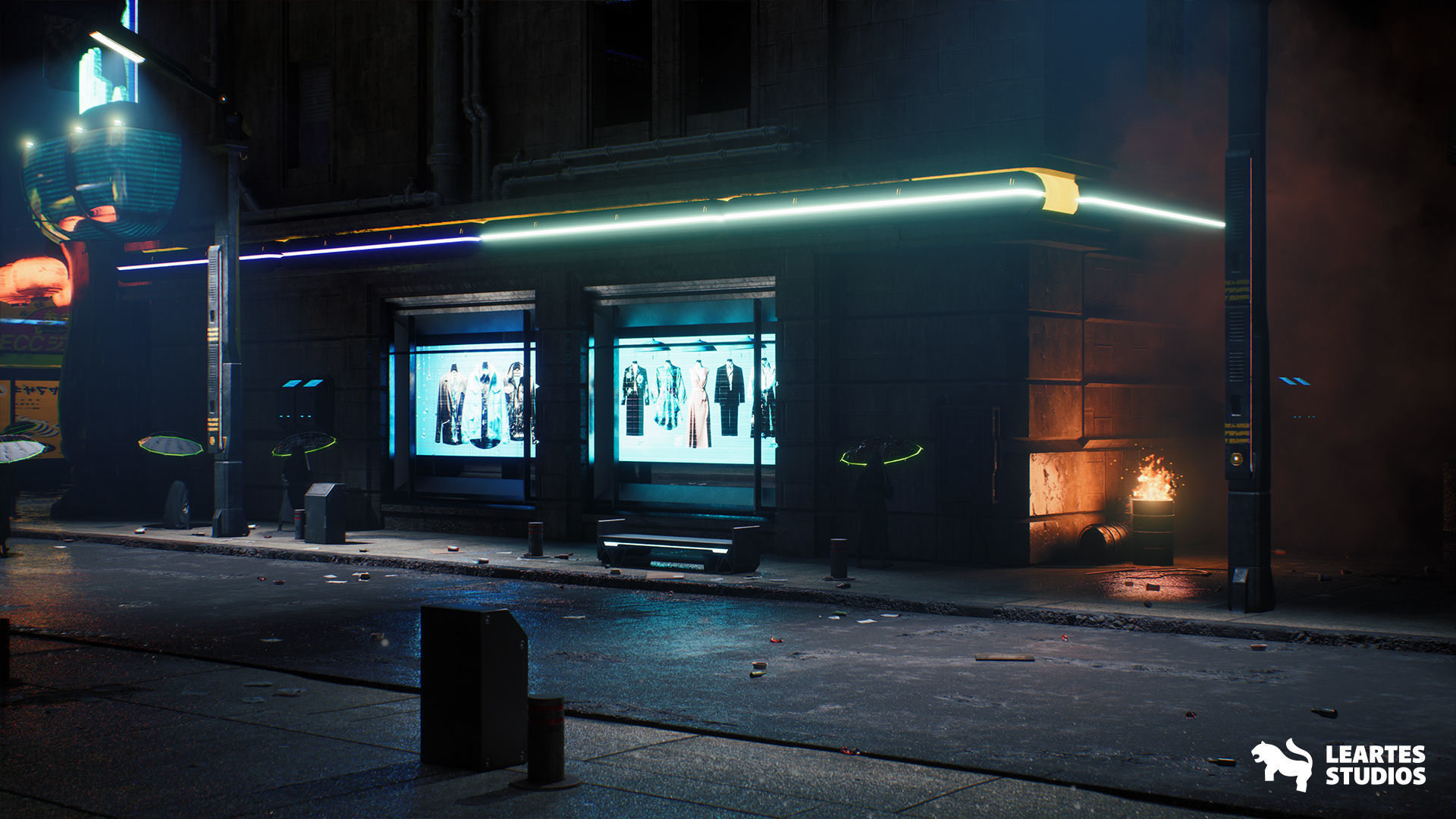 Neo Tokyo Cyberpunk Environment Low-poly 3D model_8