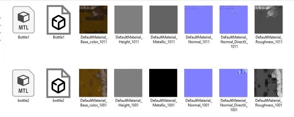 Two Old Bottles Low-poly 3D model_6