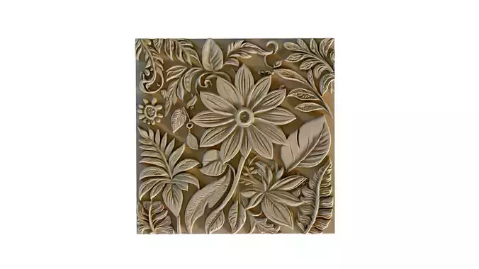 mural flowers decor set wall panel 04 