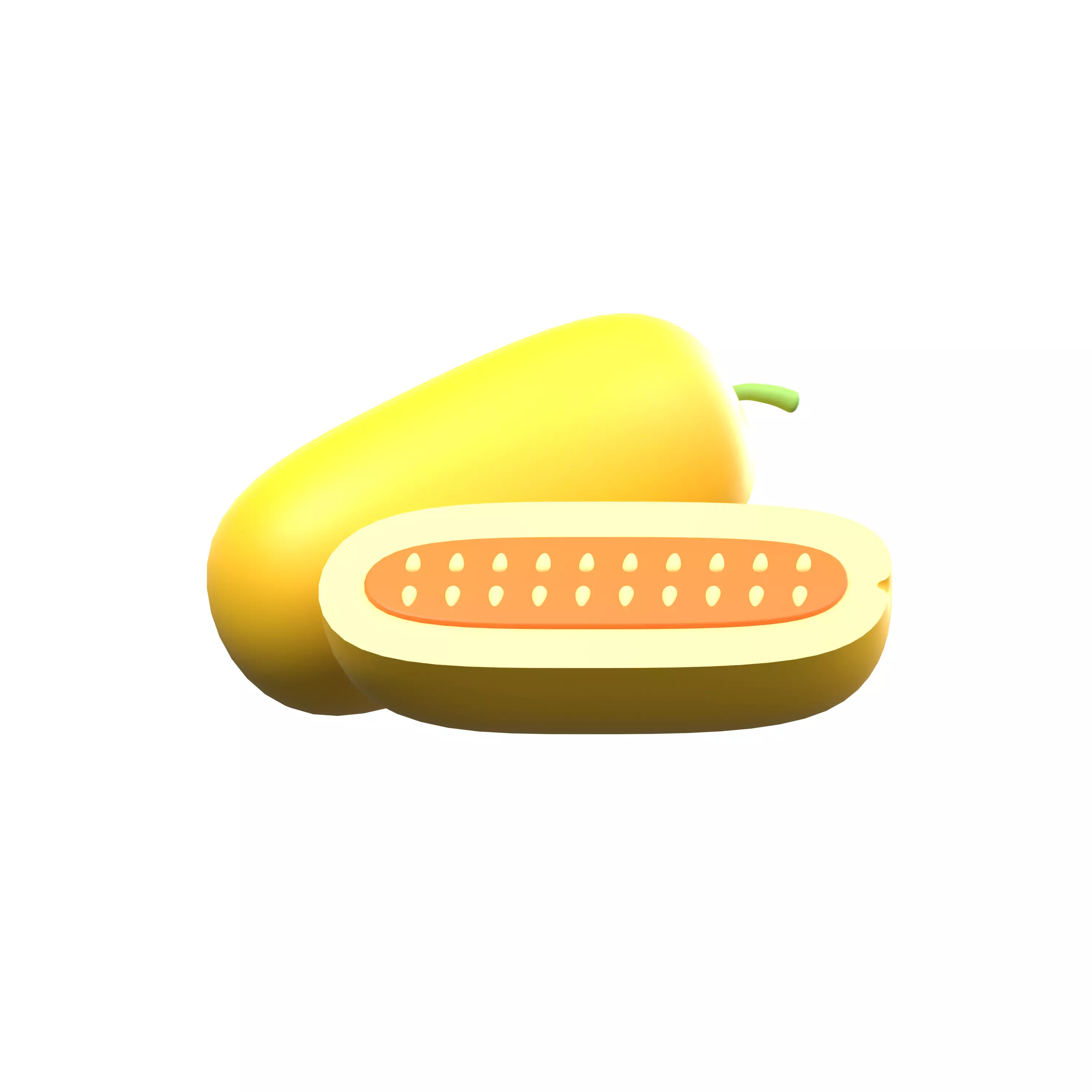 Golden Suri Cucumber slices 3D model_0