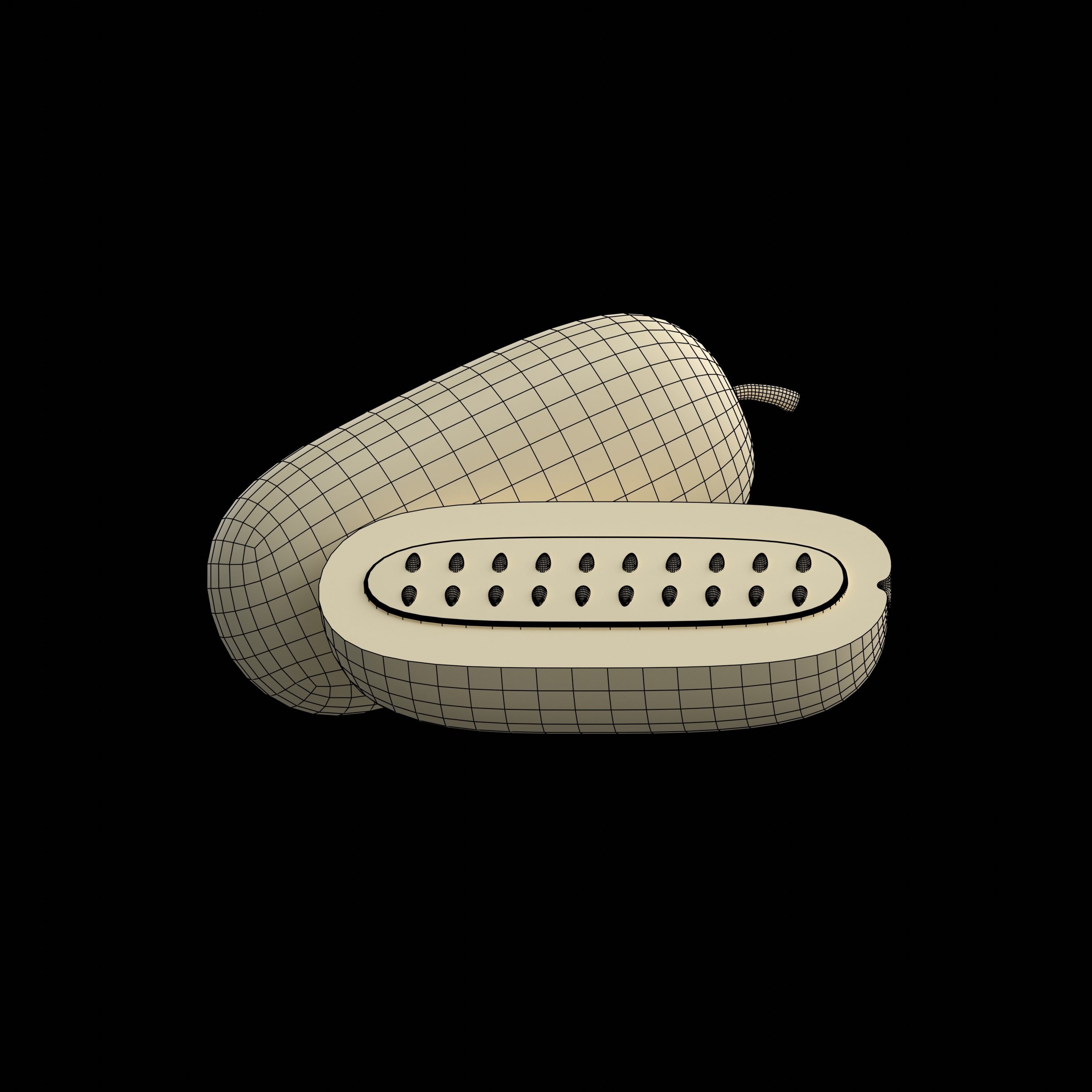 Golden Suri Cucumber slices 3D model_1