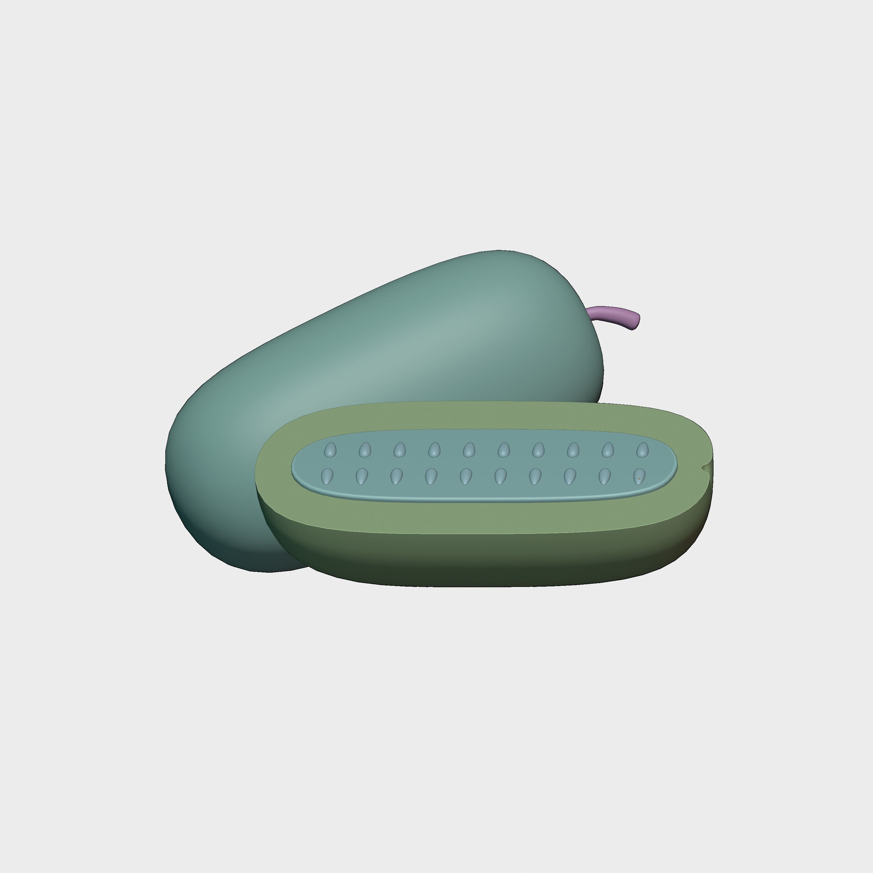 Golden Suri Cucumber slices 3D model_2