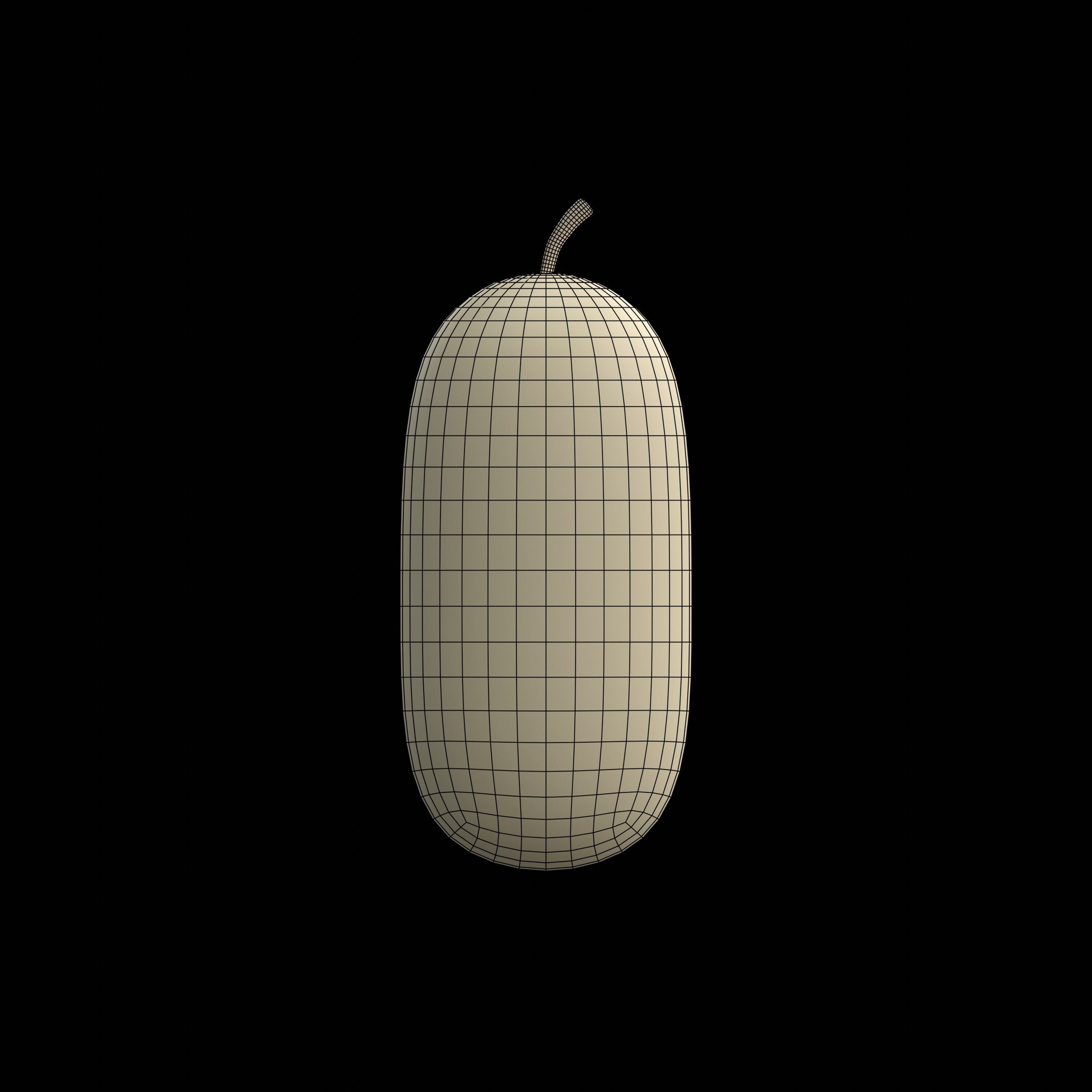 Golden Suri Cucumber 3D model_1