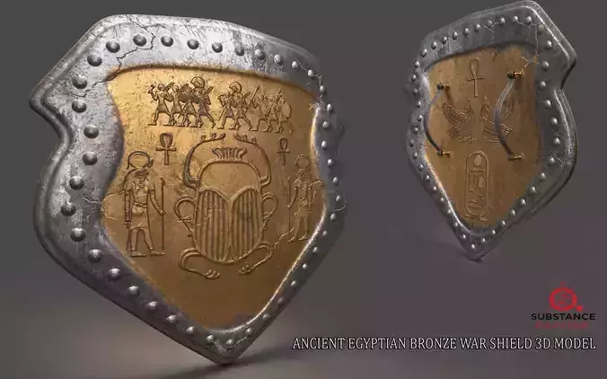 ANCIENT EGYPTIAN WAR SHIELD 3D MODEL