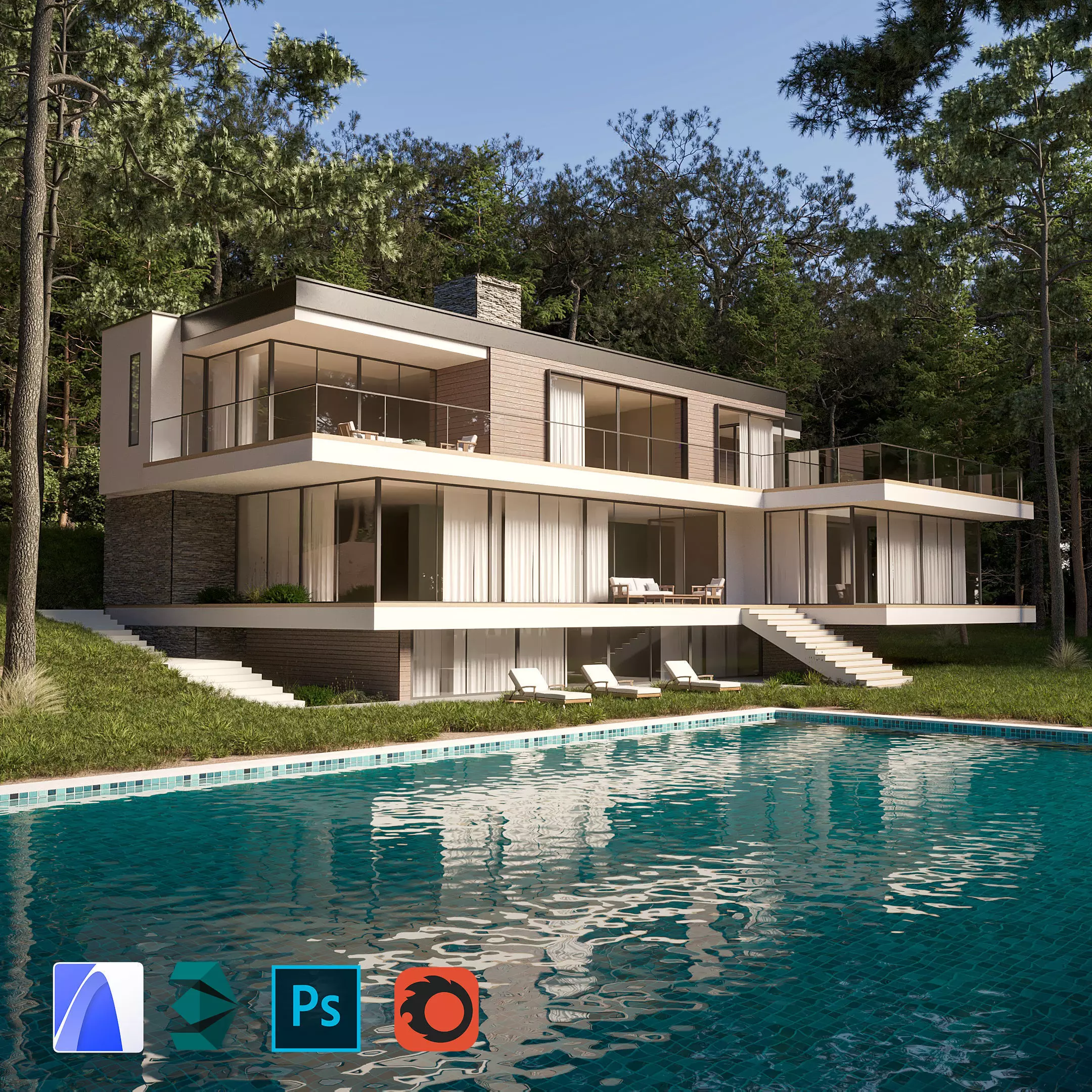 Exterior Scene 3D model_0