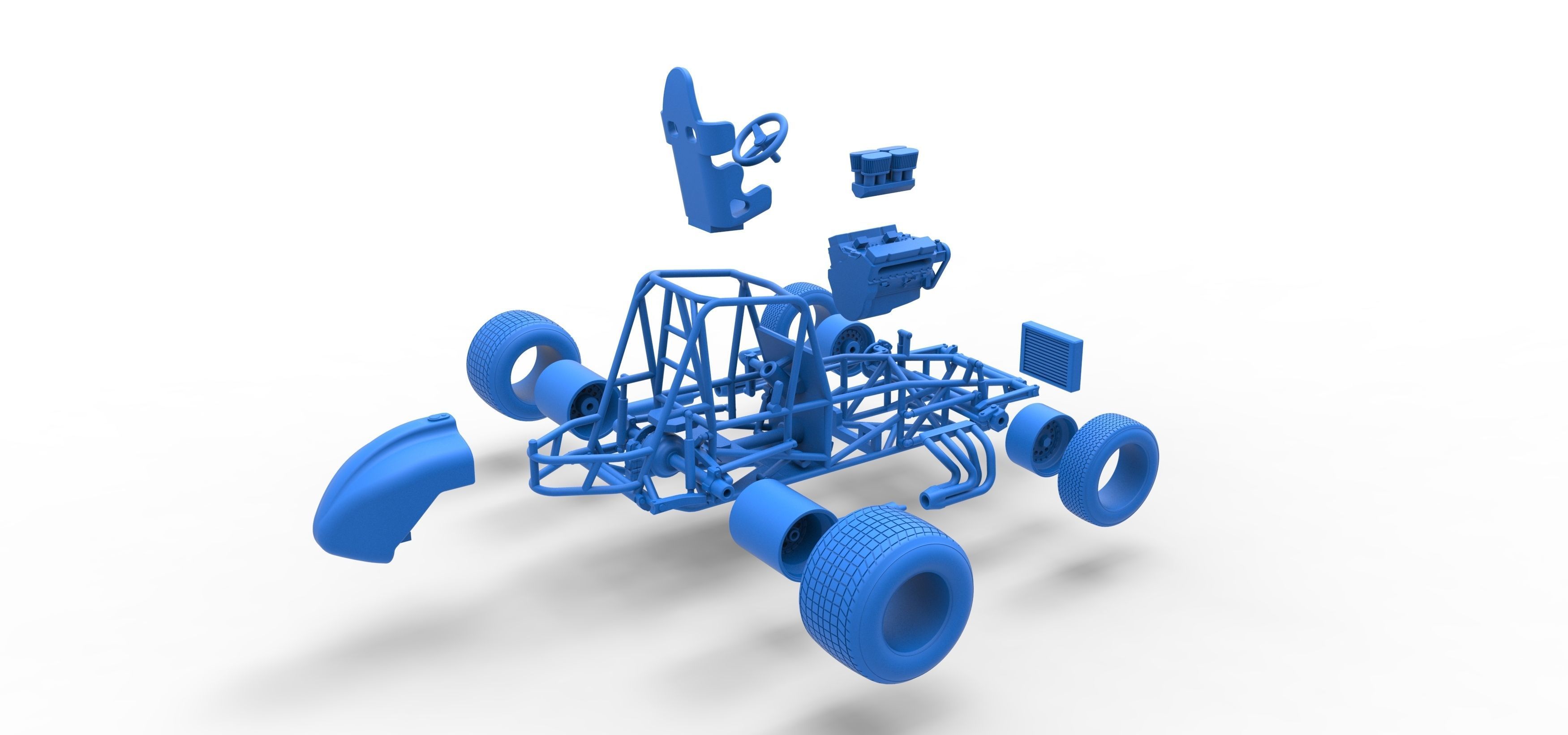 Vintage Sprint car Base Scale 1 to 25 3D print model_63