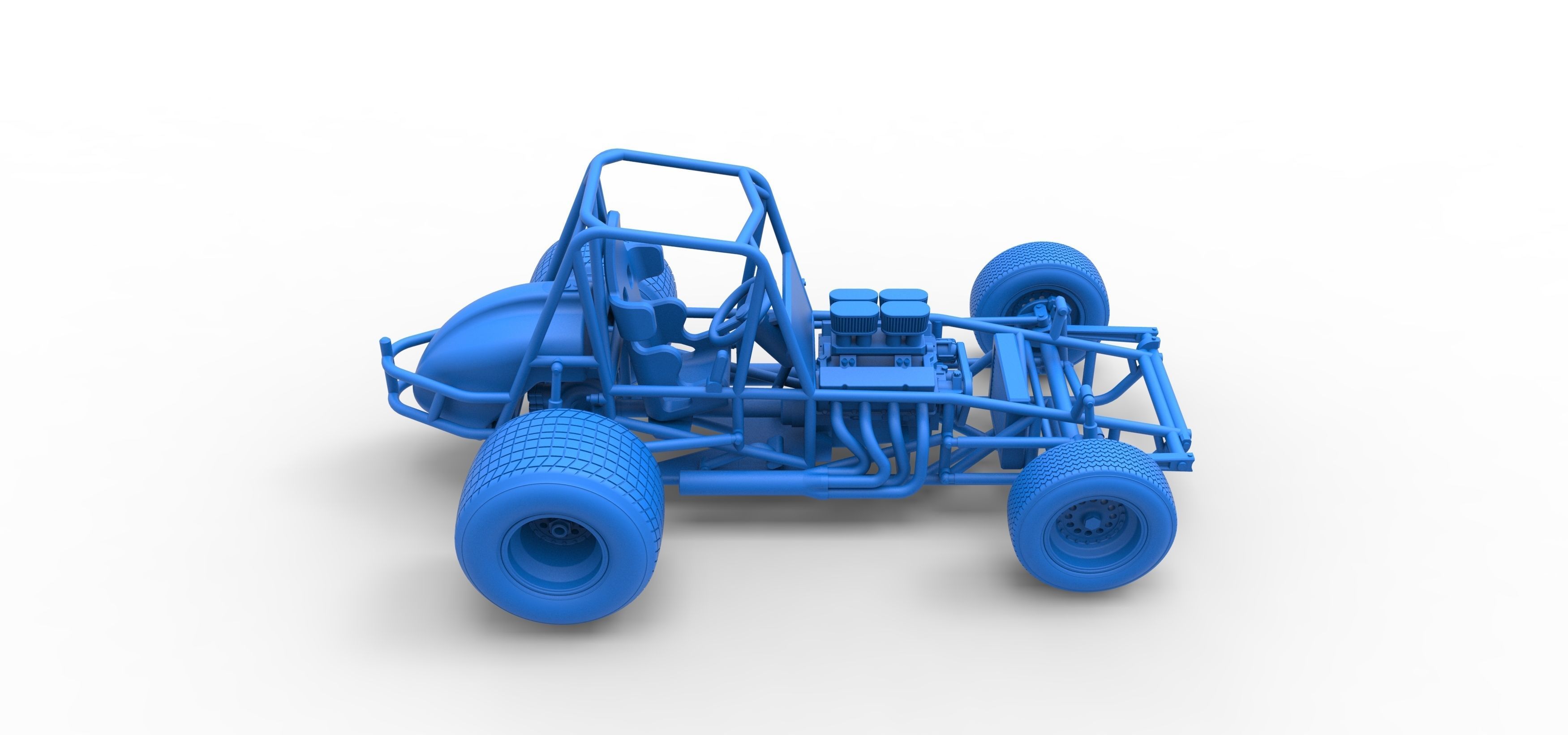Vintage Sprint car Base Scale 1 to 25 3D print model_50