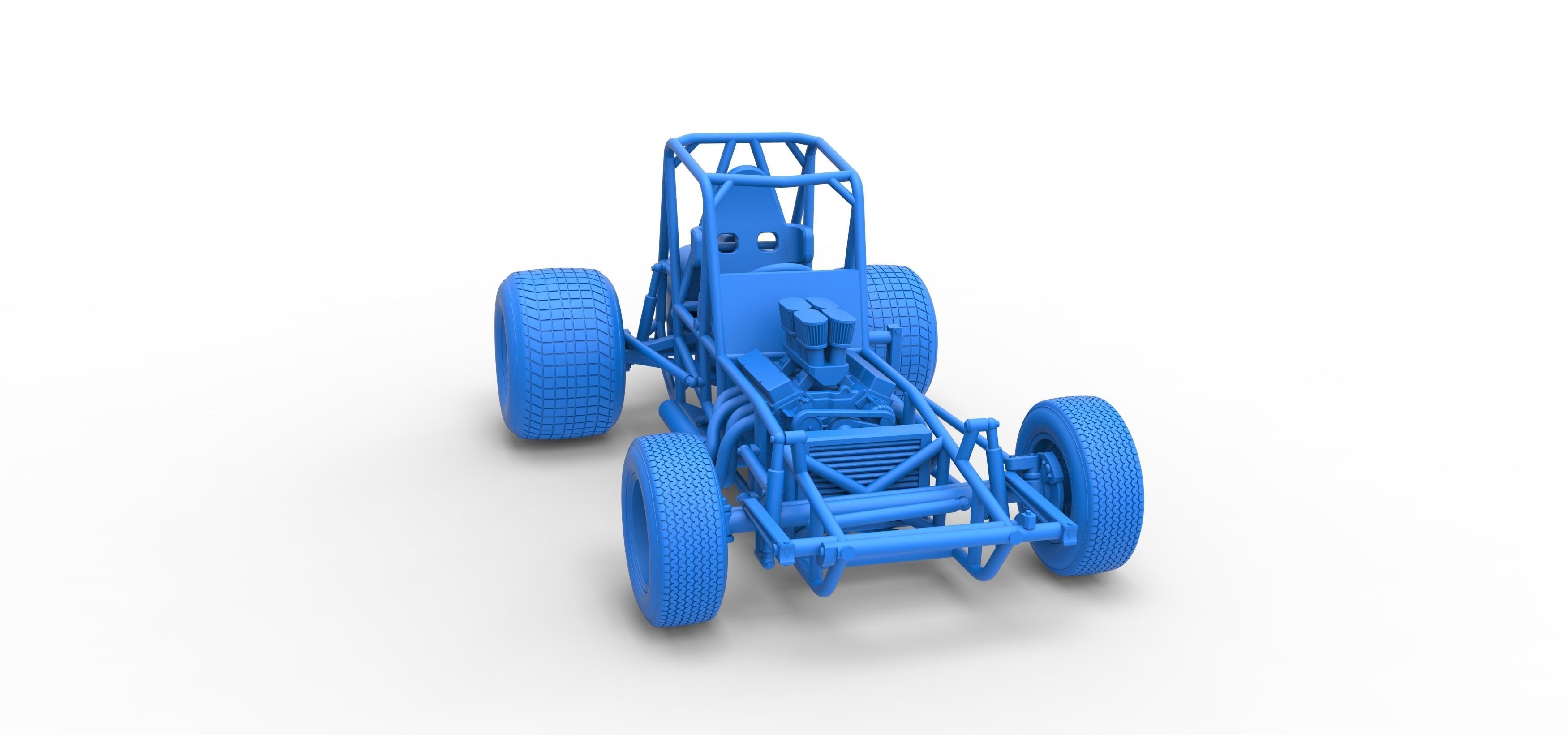 Vintage Sprint car Base Scale 1 to 25 3D print model_53