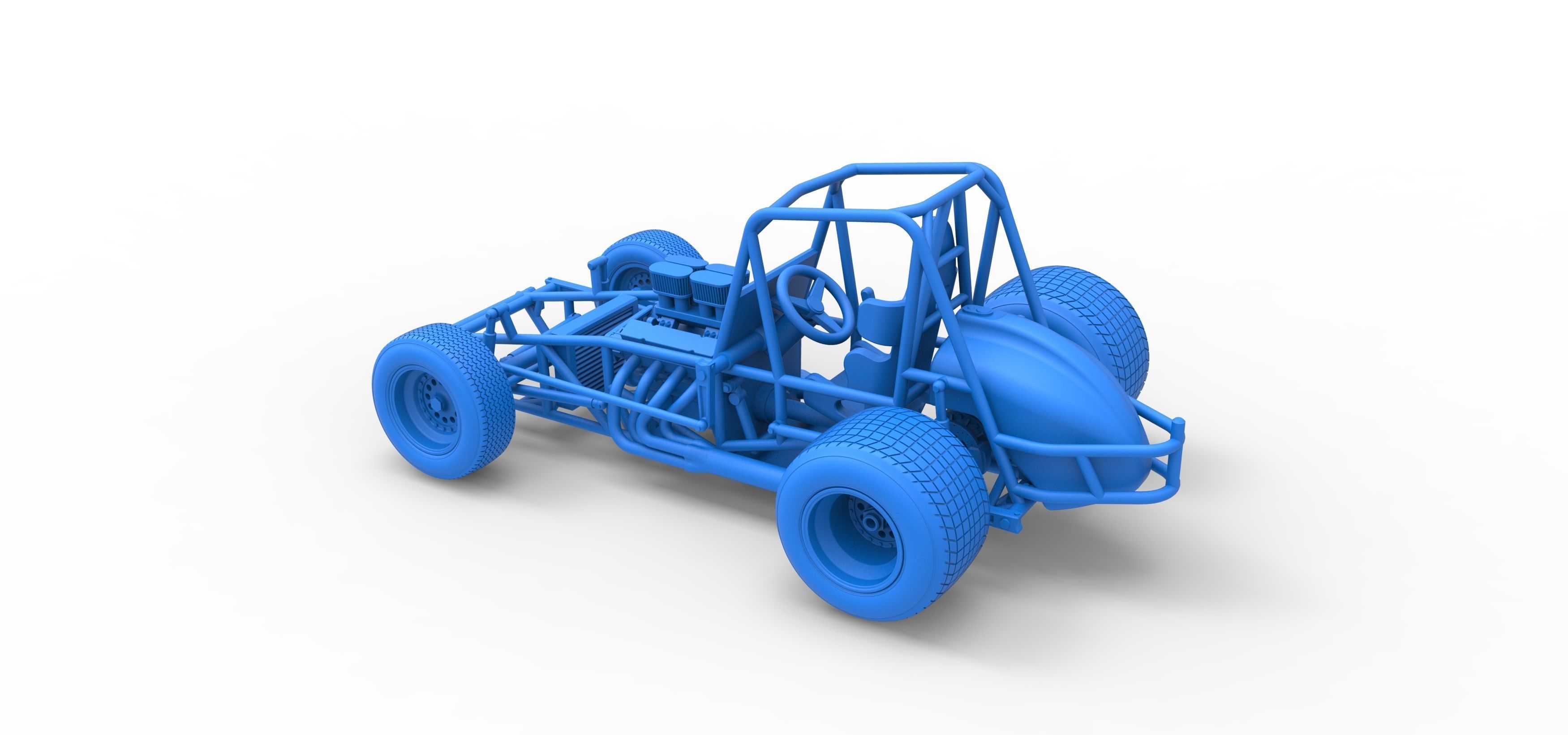 Vintage Sprint car Base Scale 1 to 25 3D print model_39