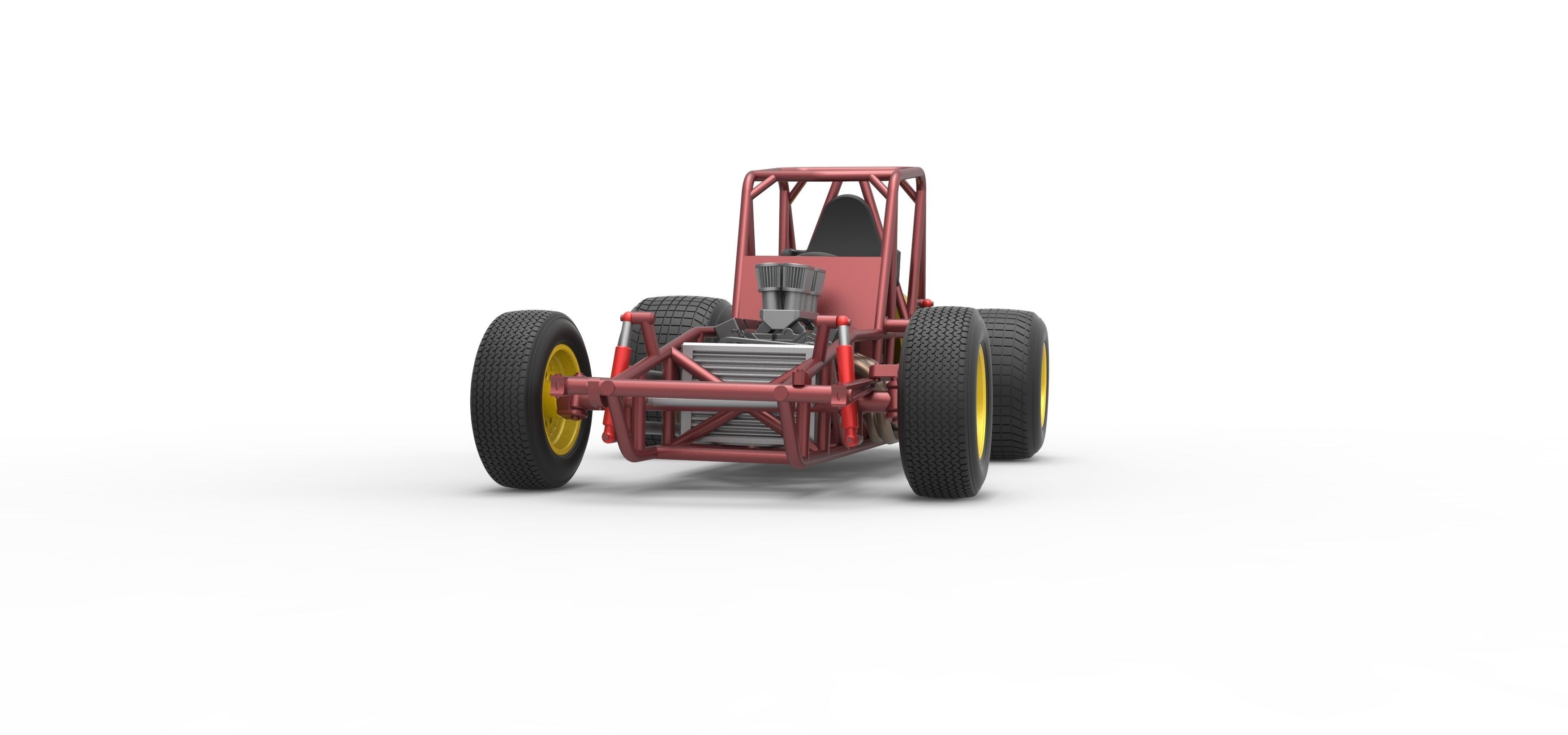 Vintage Sprint car Base Scale 1 to 25 3D print model_6