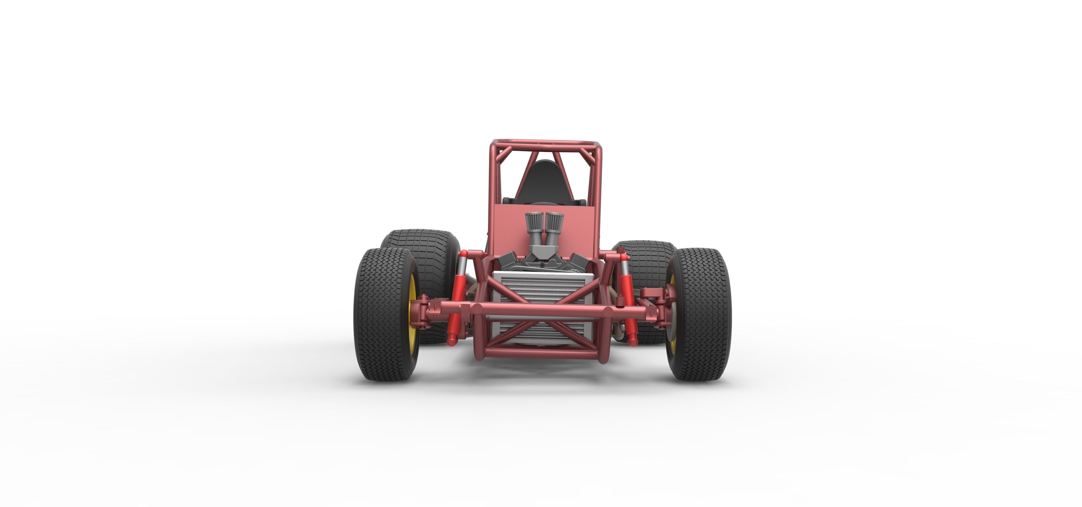Vintage Sprint car Base Scale 1 to 25 3D print model_7