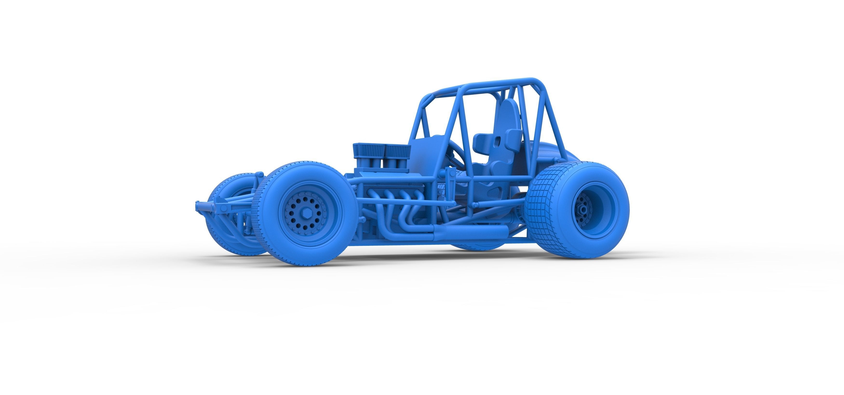 Vintage Sprint car Base Scale 1 to 25 3D print model_29