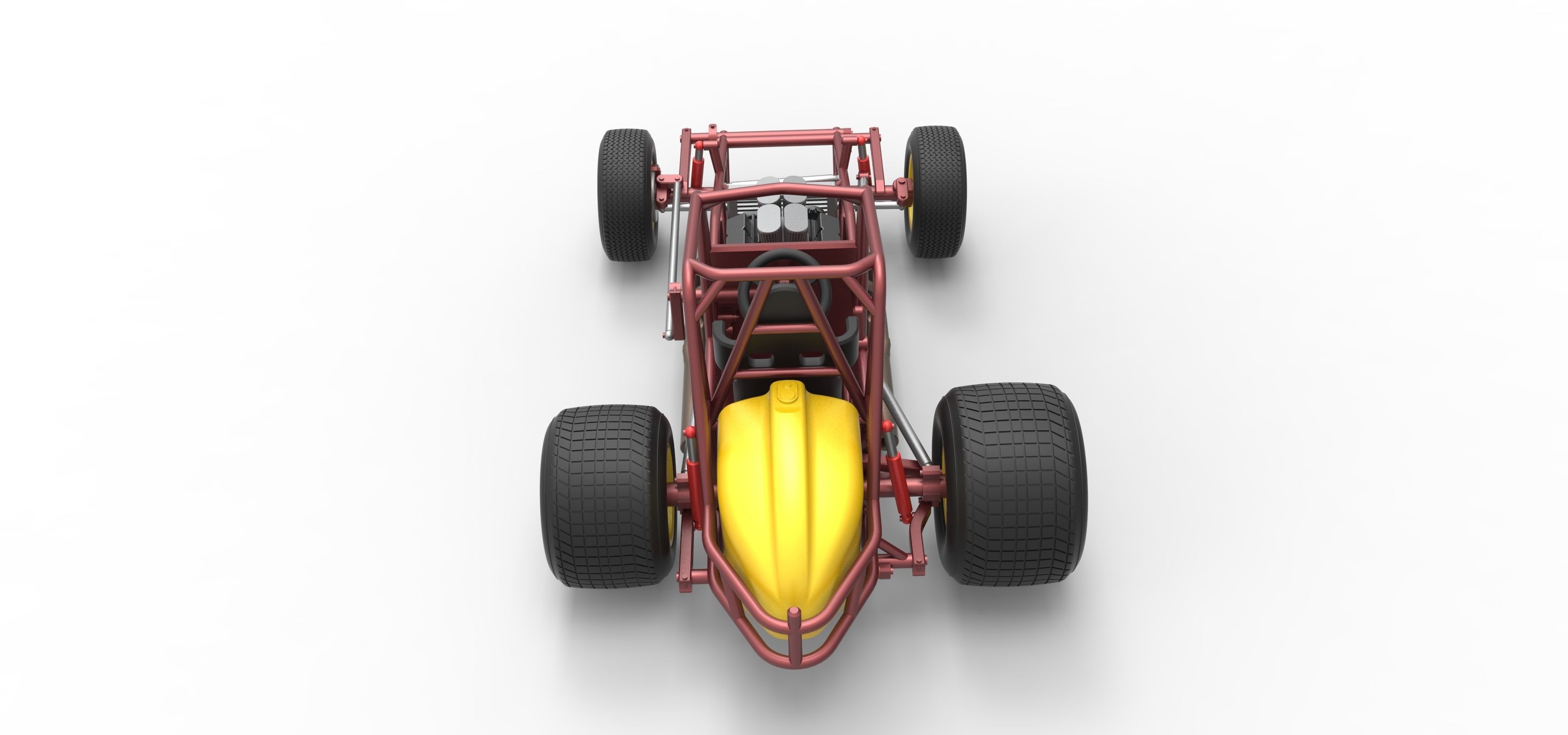 Vintage Sprint car Base Scale 1 to 25 3D print model_17