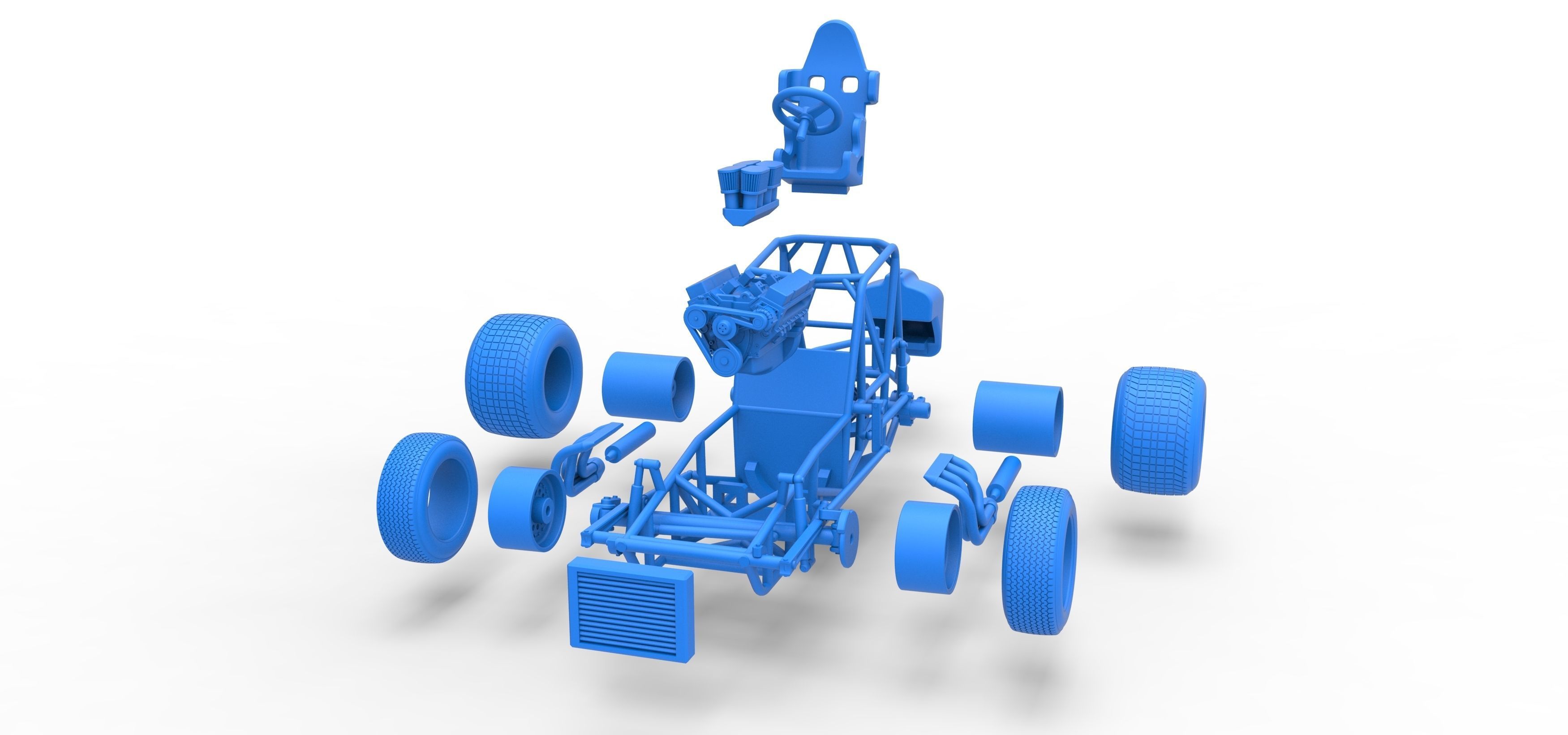 Vintage Sprint car Base Scale 1 to 25 3D print model_58