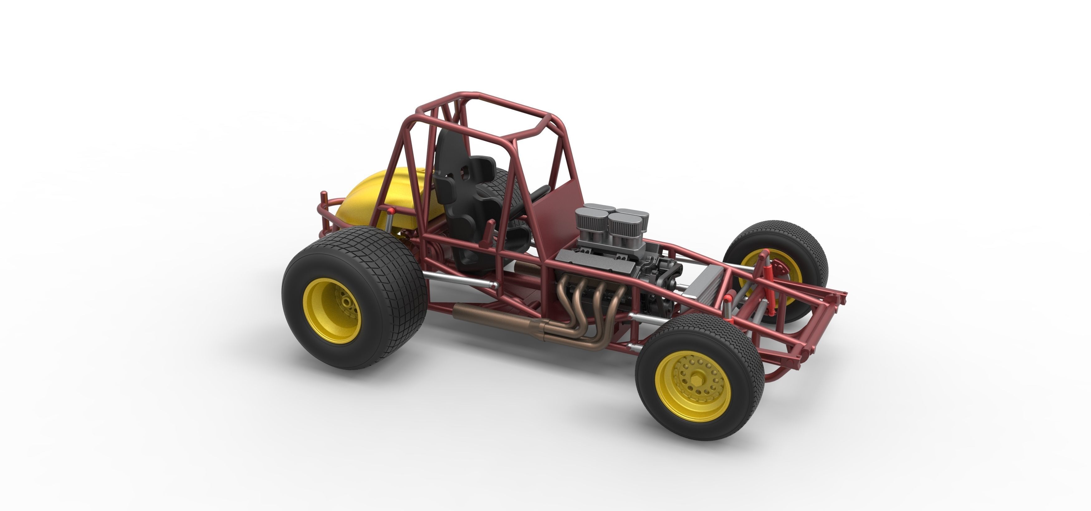 Vintage Sprint car Base Scale 1 to 25 3D print model_24