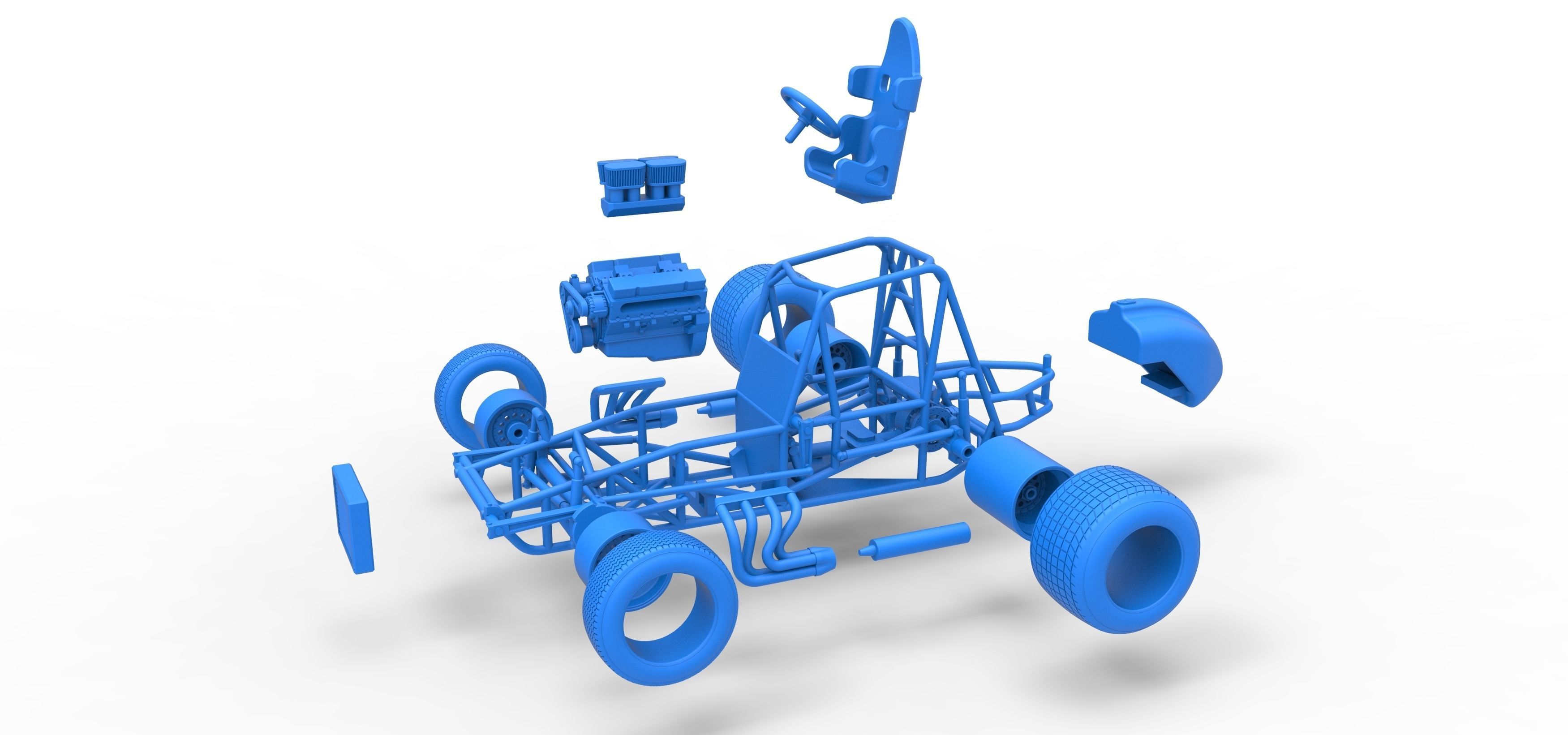 Vintage Sprint car Base Scale 1 to 25 3D print model_55