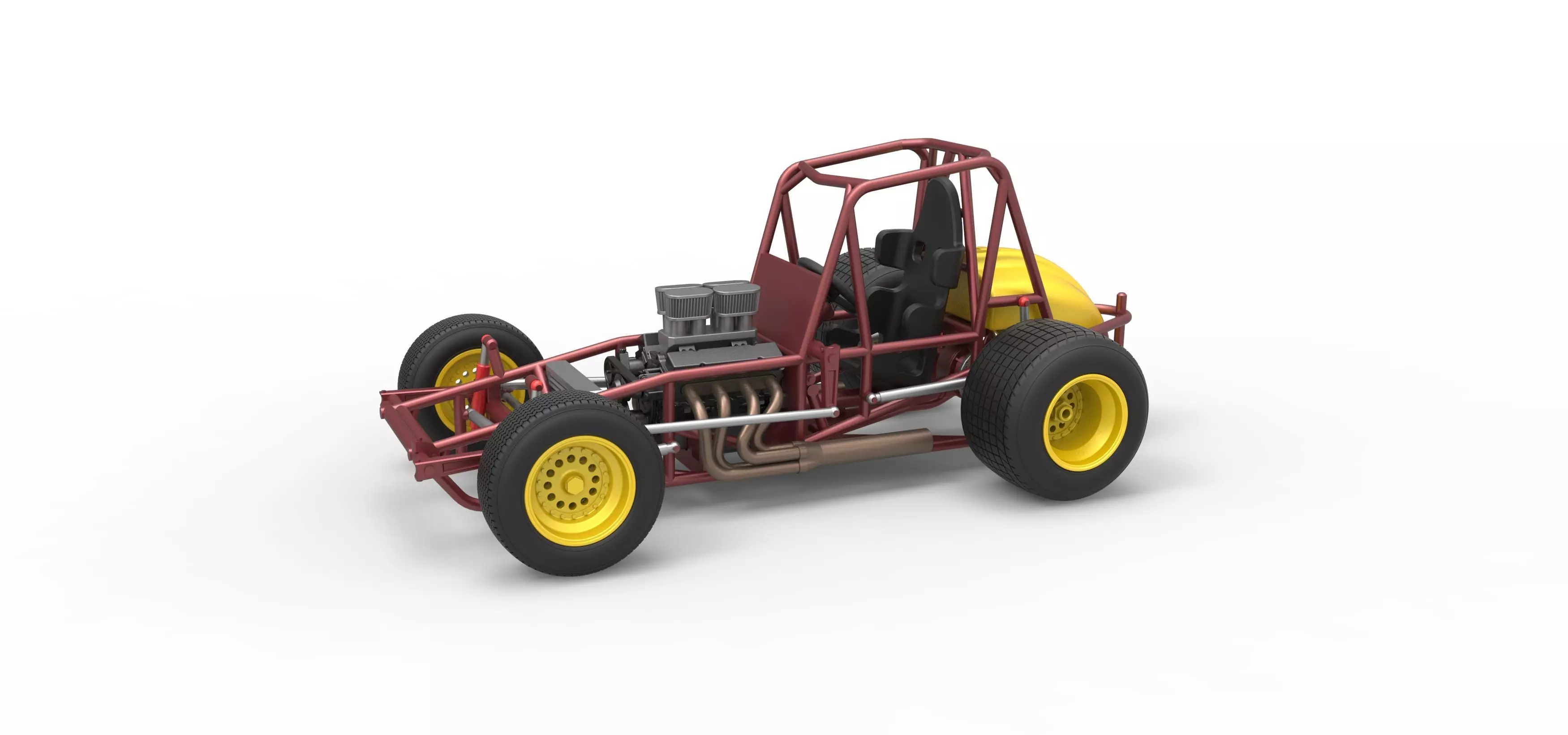 Vintage Sprint car Base Scale 1 to 25 3D print model_0