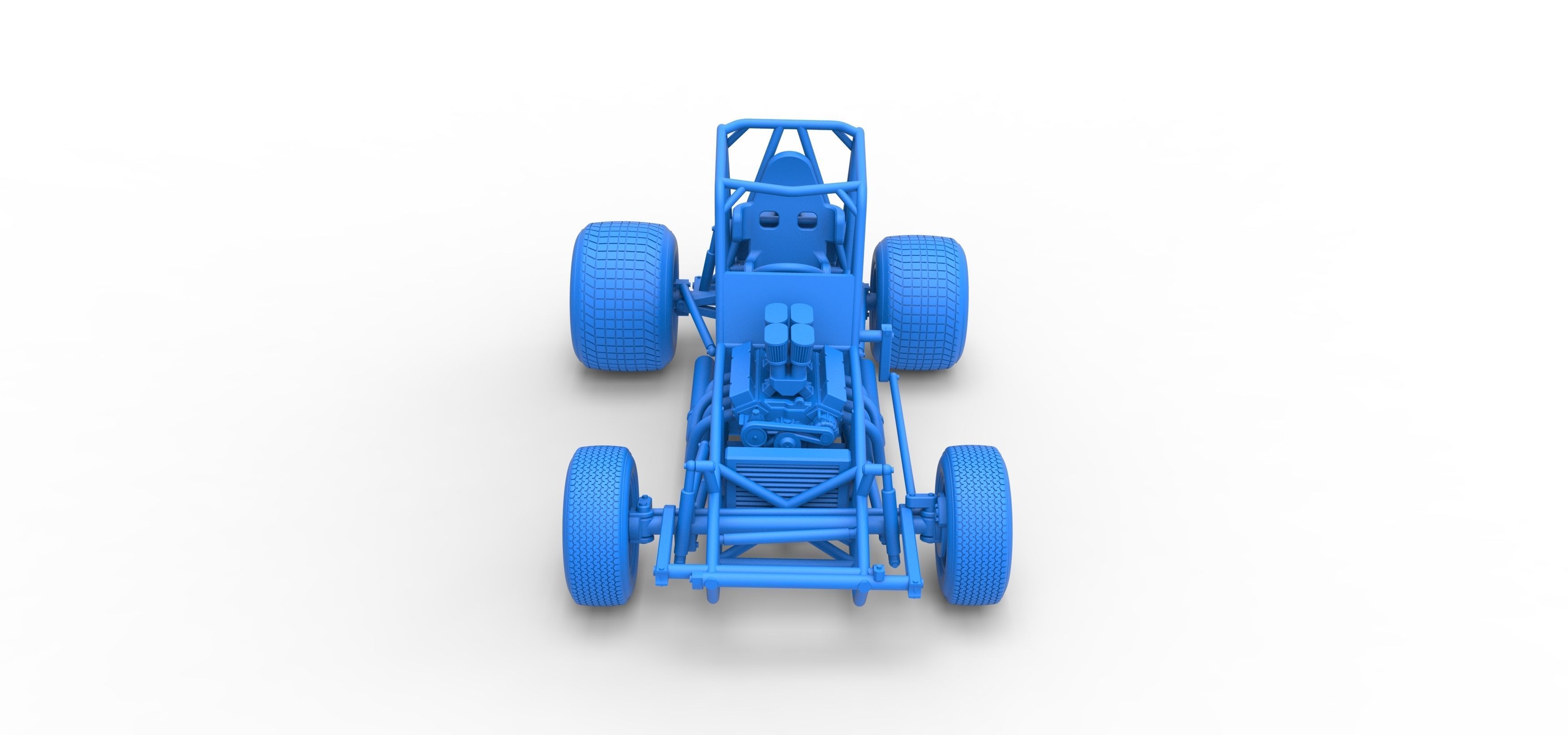 Vintage Sprint car Base Scale 1 to 25 3D print model_35
