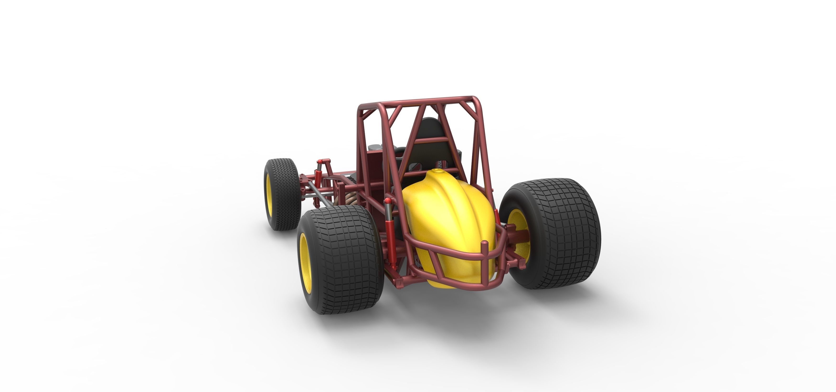 Vintage Sprint car Base Scale 1 to 25 3D print model_14