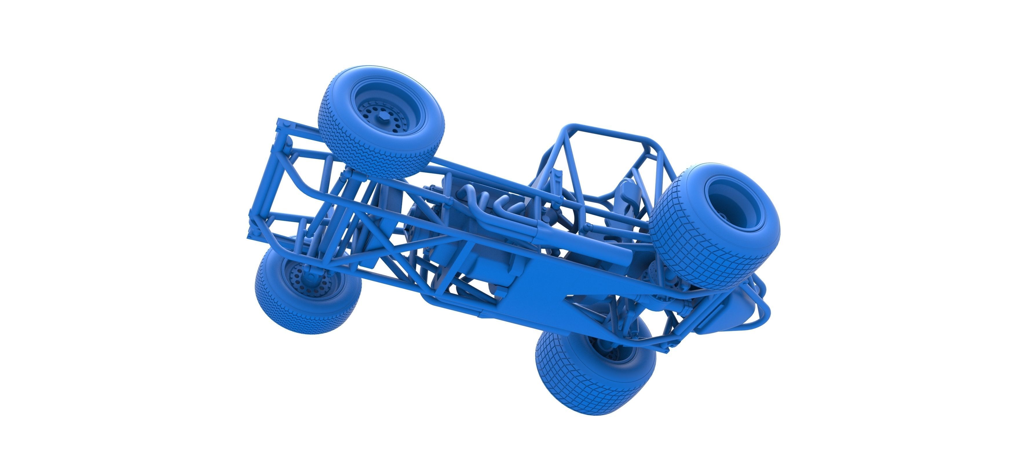 Vintage Sprint car Base Scale 1 to 25 3D print model_30