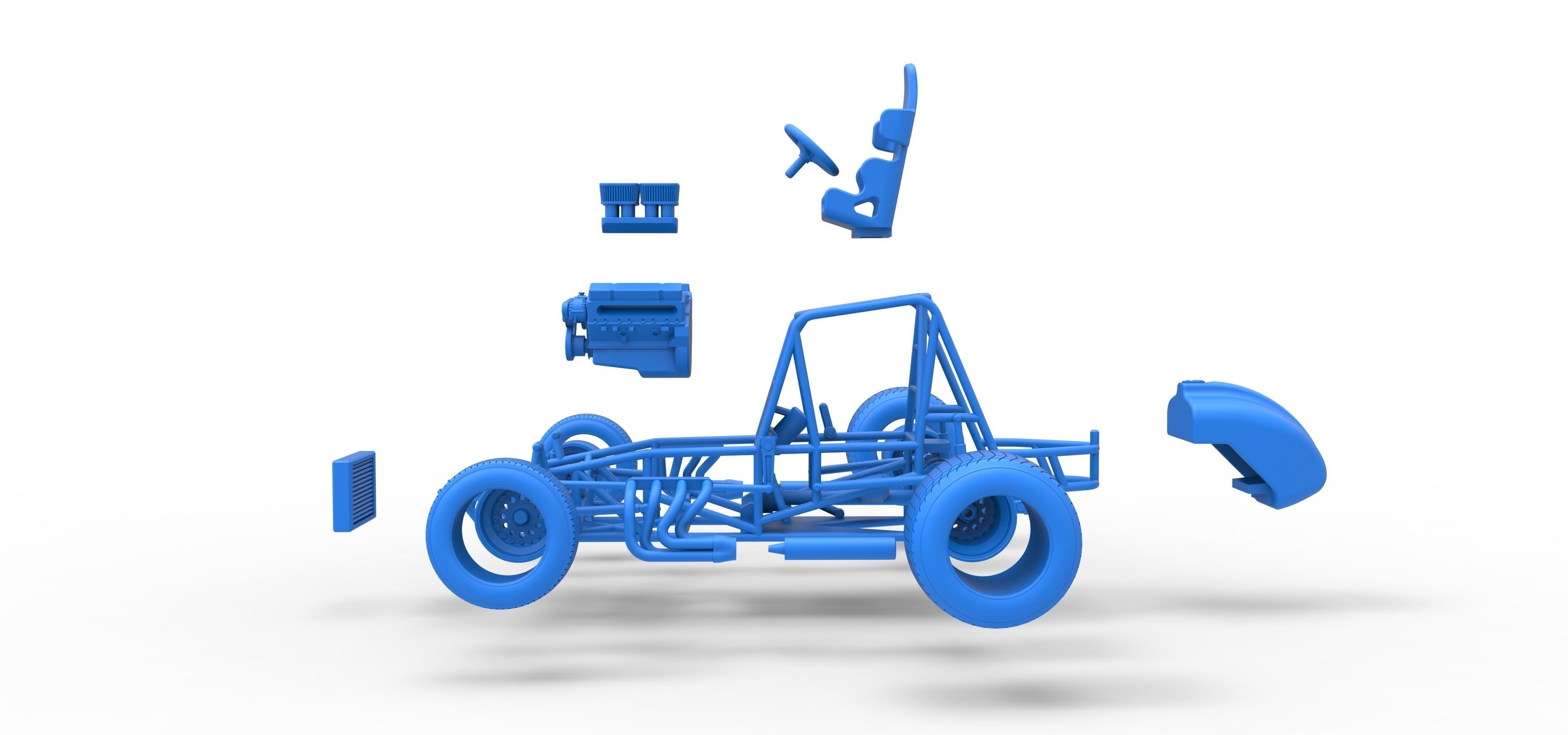 Vintage Sprint car Base Scale 1 to 25 3D print model_59