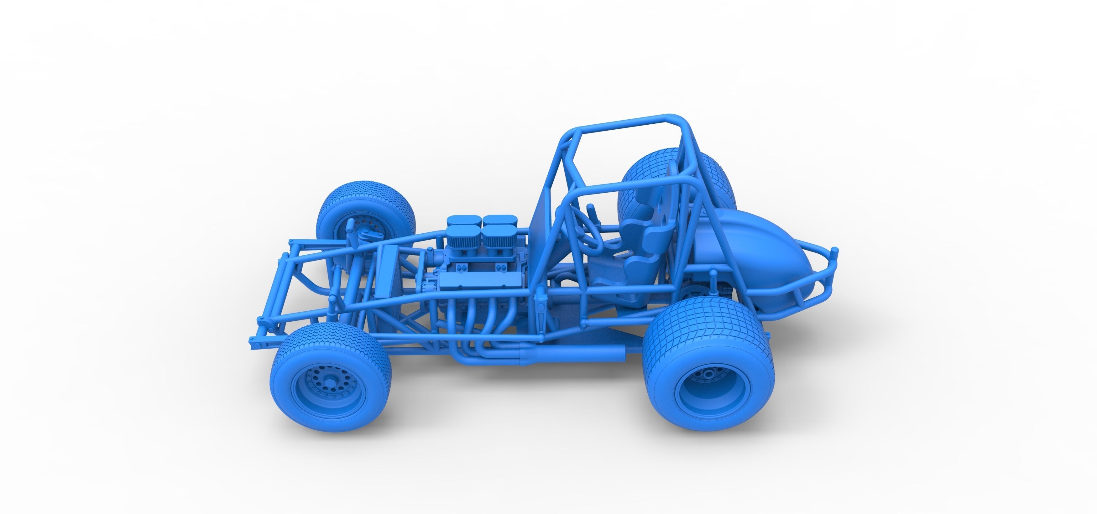 Vintage Sprint car Base Scale 1 to 25 3D print model_37