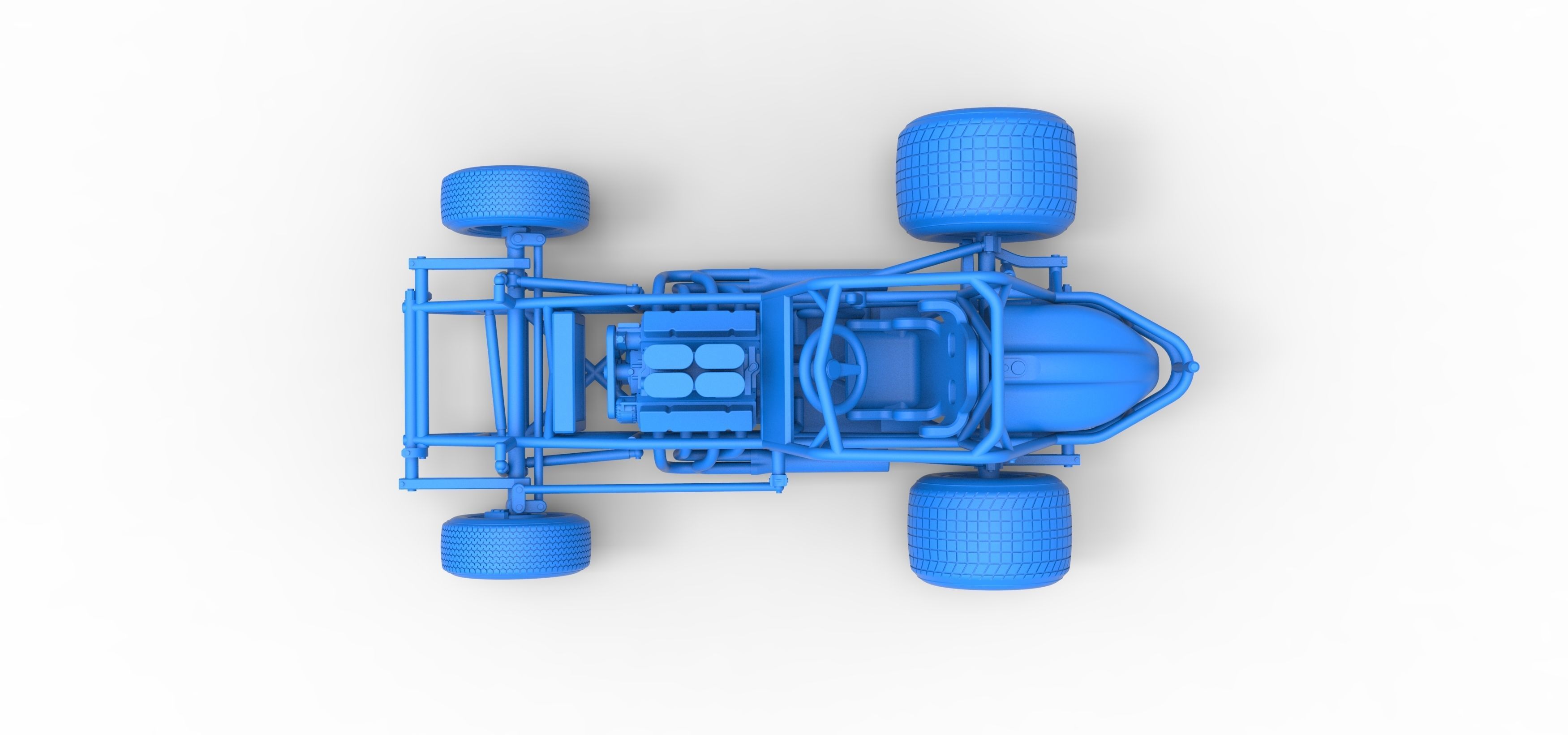 Vintage Sprint car Base Scale 1 to 25 3D print model_38