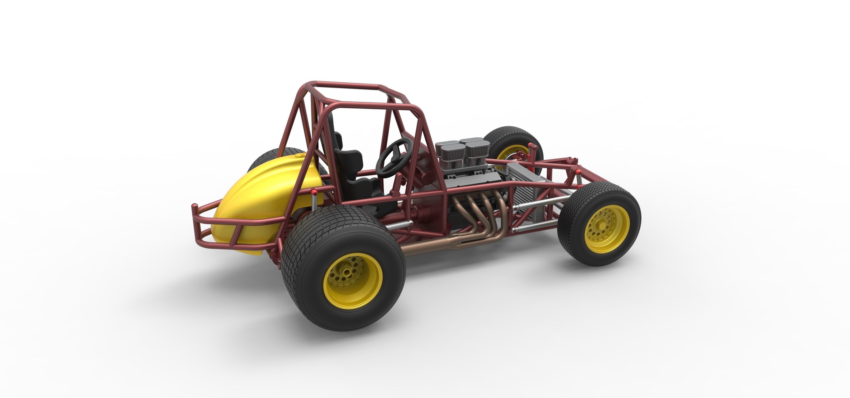 Vintage Sprint car Base Scale 1 to 25 3D print model_20