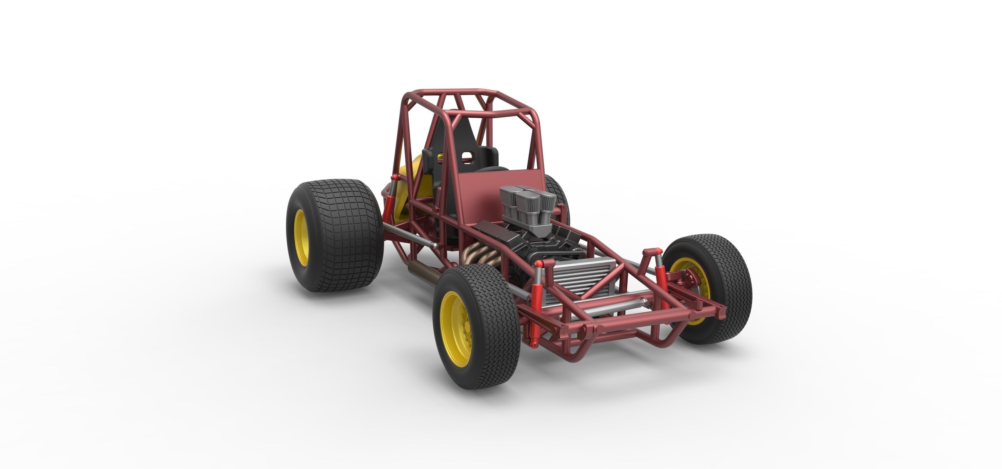 Vintage Sprint car Base Scale 1 to 25 3D print model_26