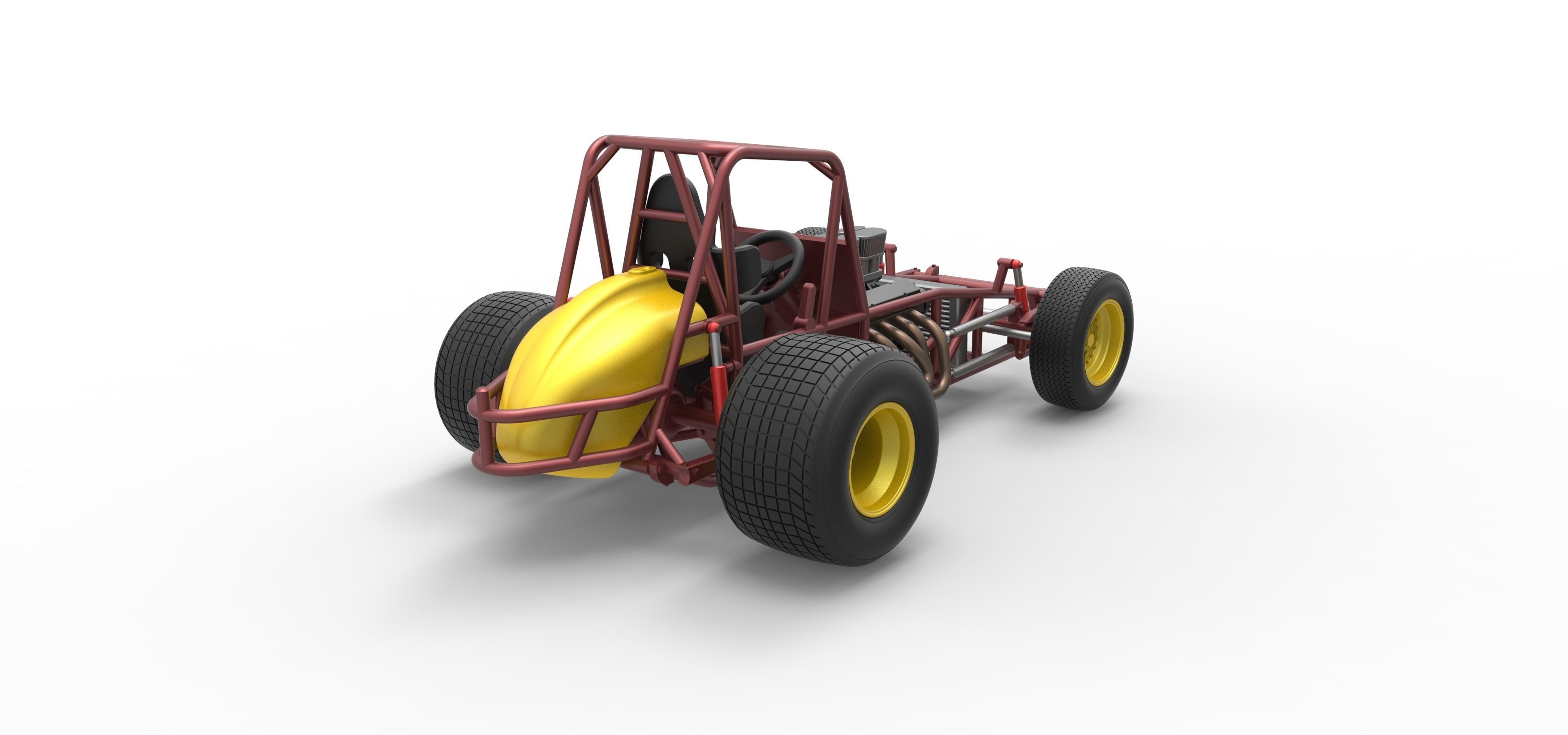 Vintage Sprint car Base Scale 1 to 25 3D print model_18