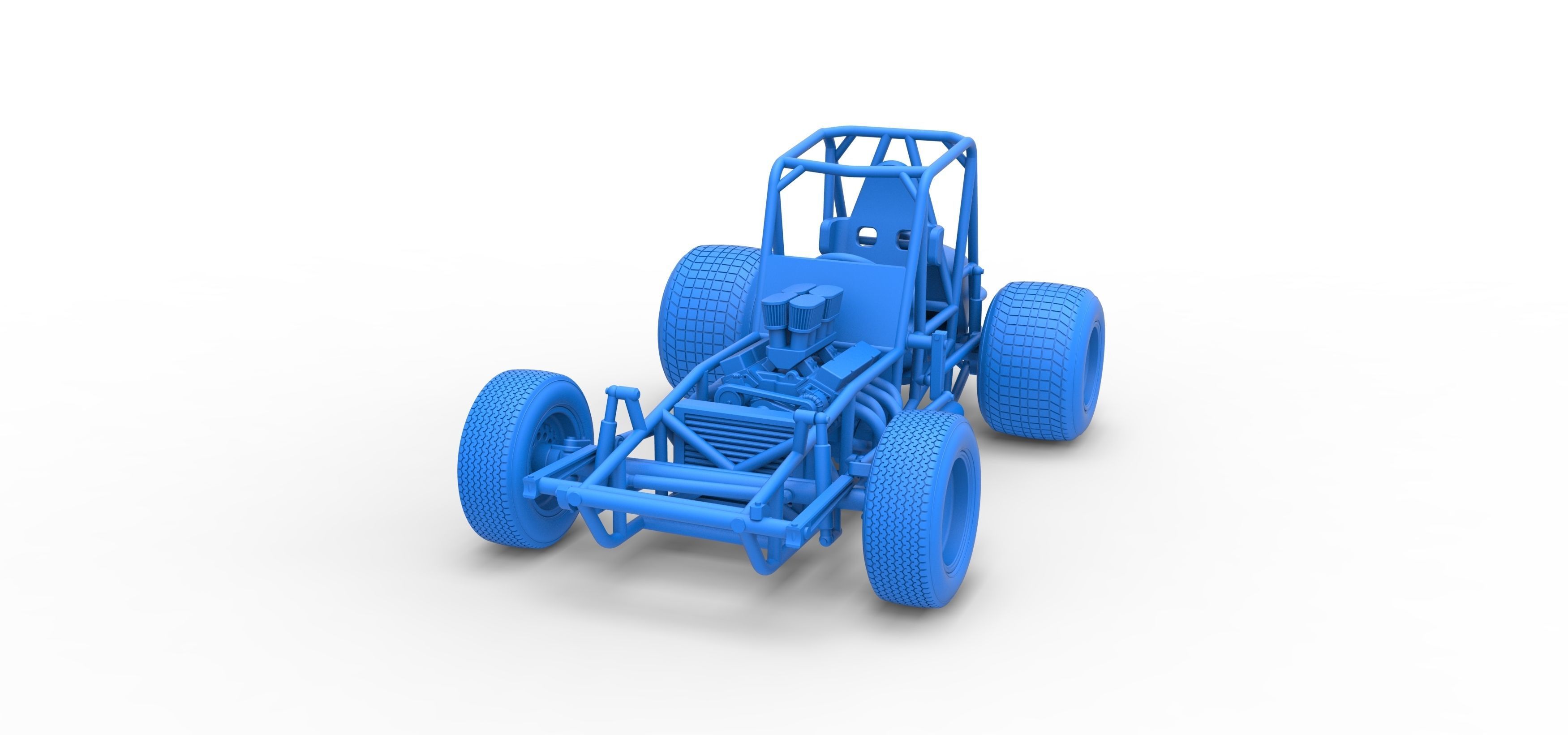 Vintage Sprint car Base Scale 1 to 25 3D print model_32