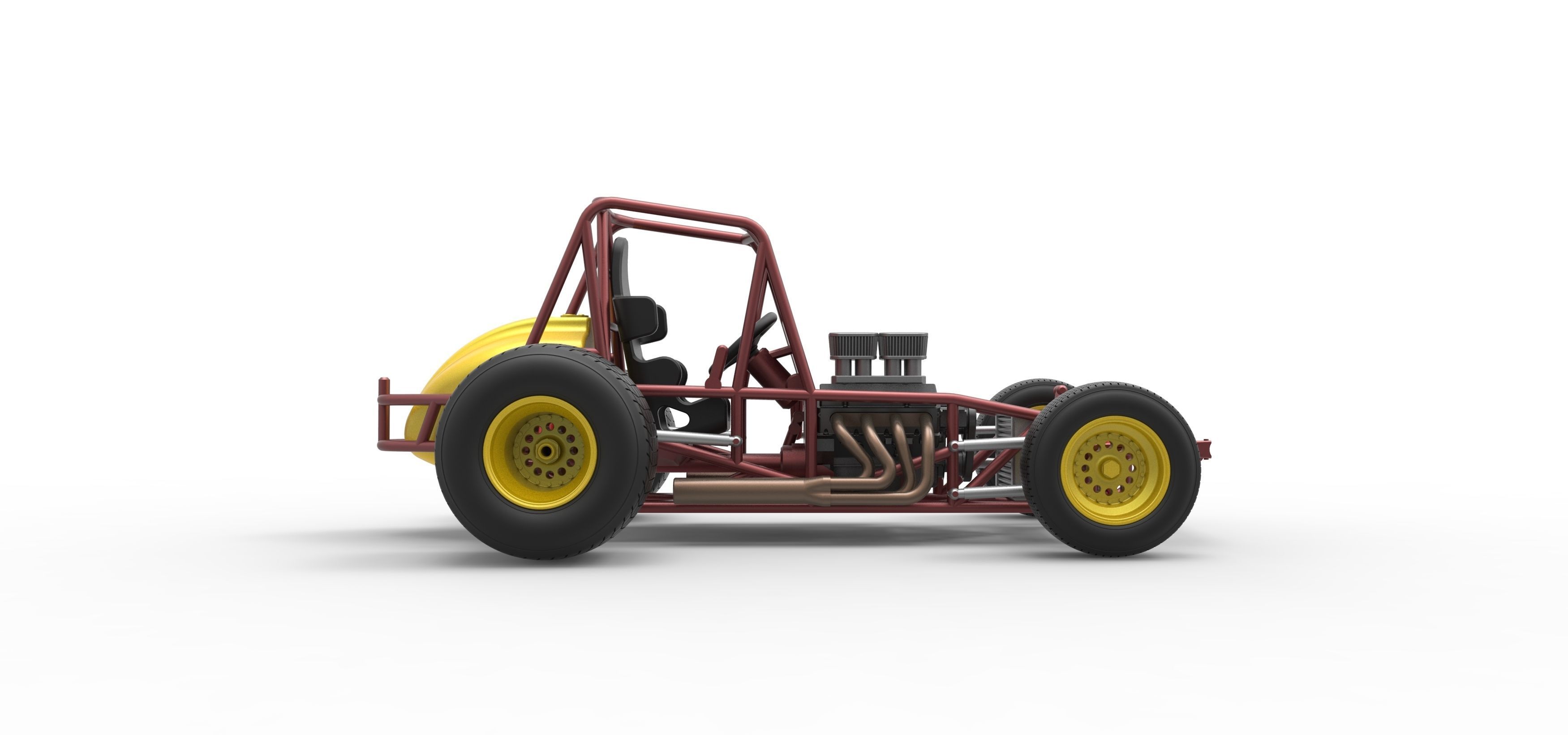 Vintage Sprint car Base Scale 1 to 25 3D print model_22