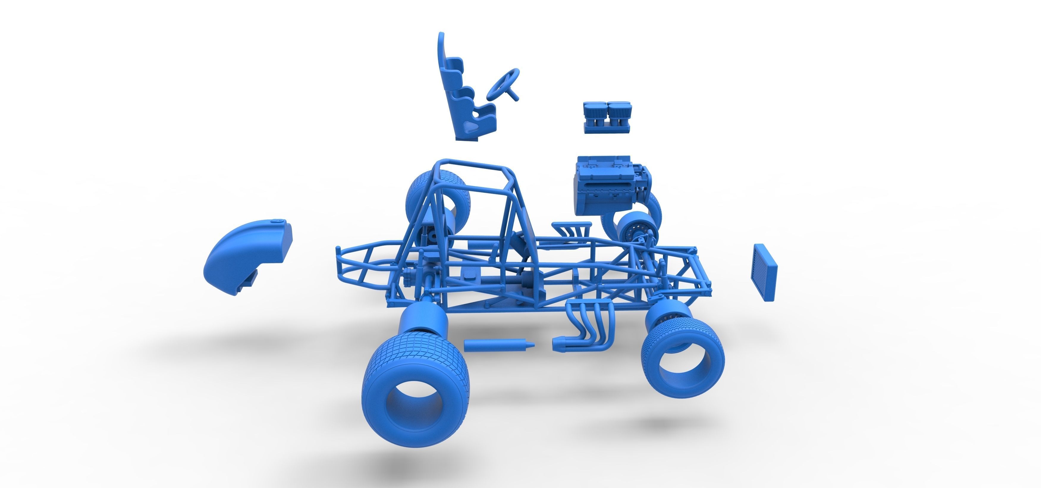 Vintage Sprint car Base Scale 1 to 25 3D print model_64